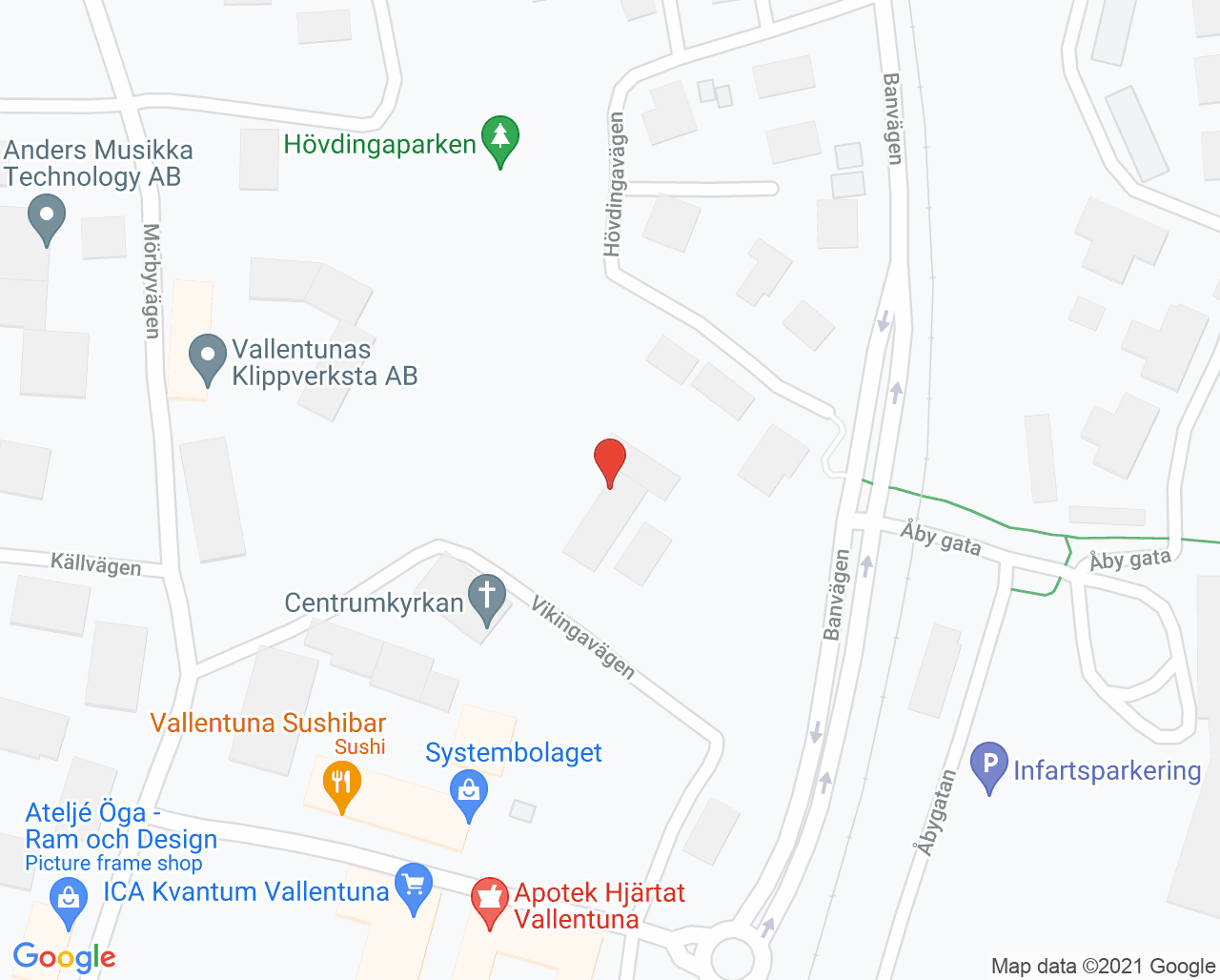 Karta till Språkförskolan i Vallentuna, Vallentuna
