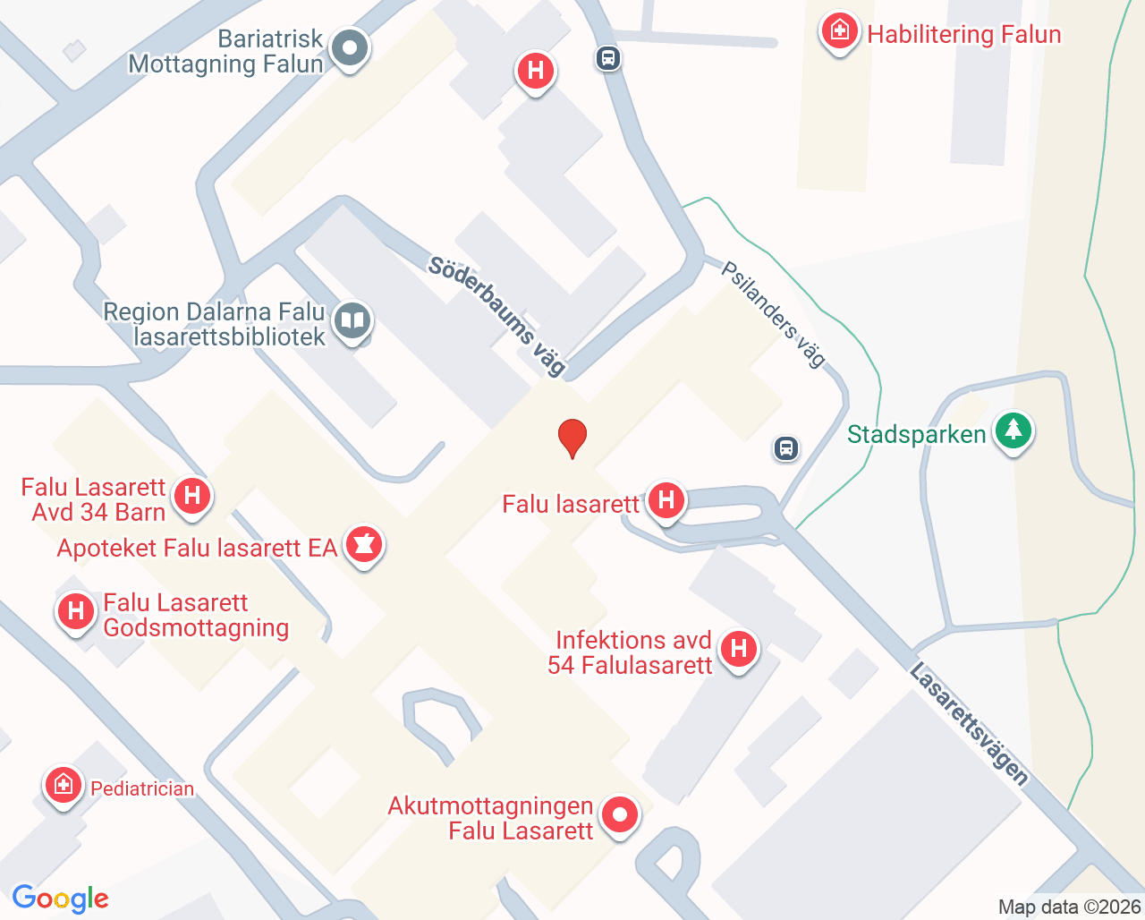 Karta till Reumatologimottagning Falun
