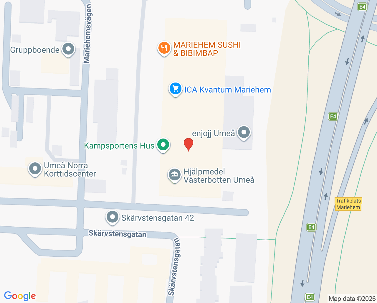 Karta till Hjälpmedel Västerbotten