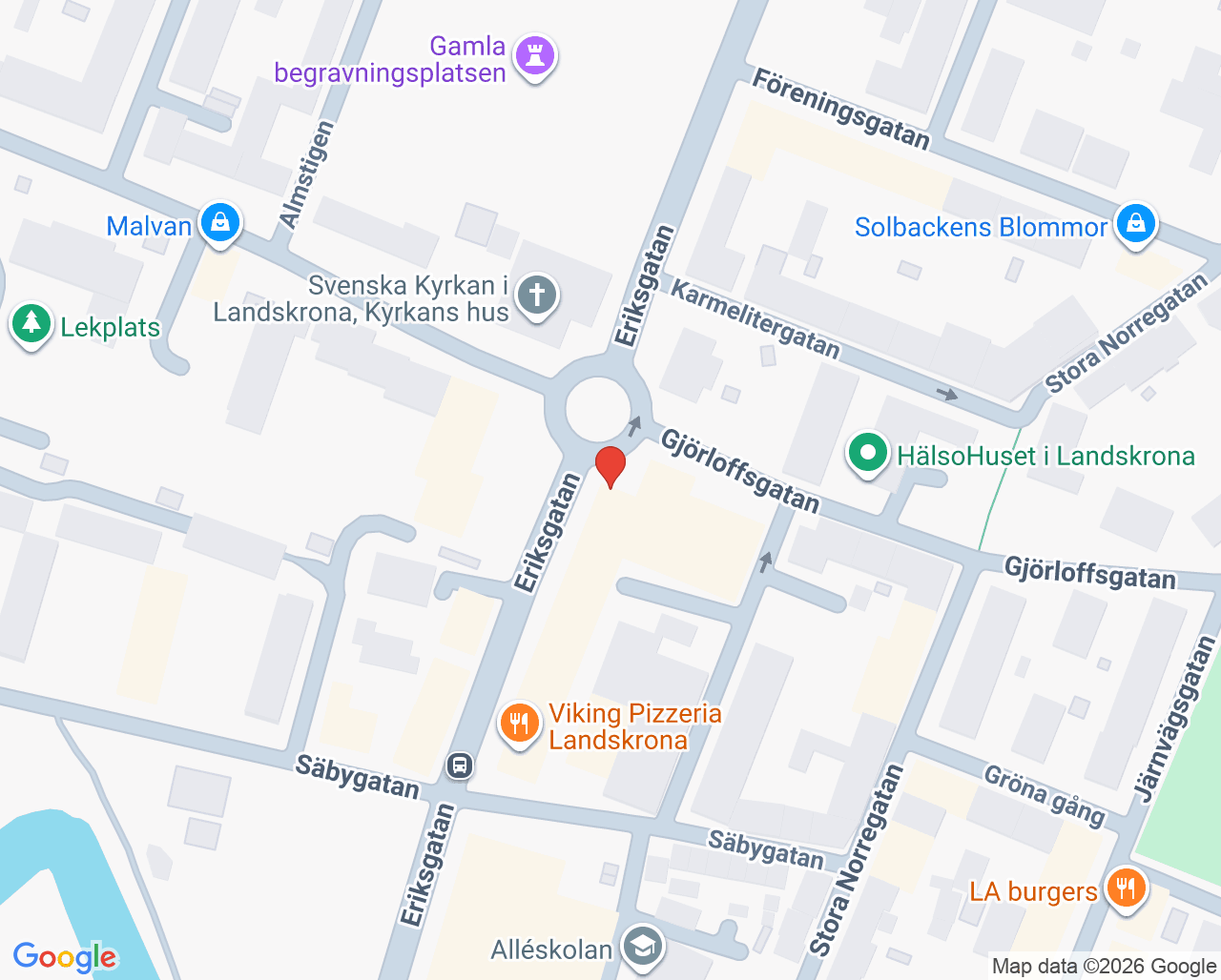 Karta till Capio Vårdcentral Landskrona