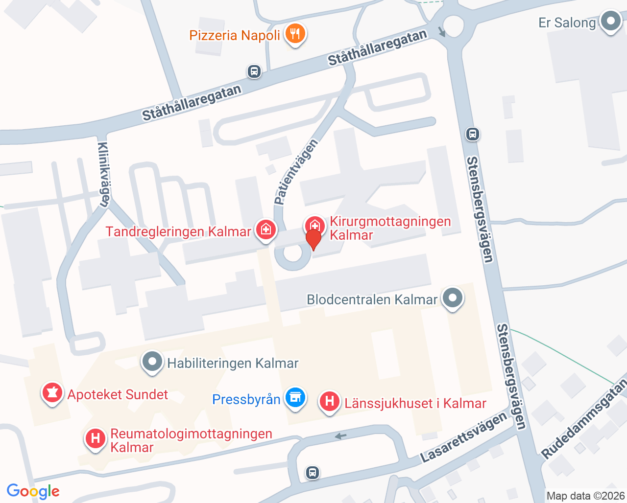 Karta till Förlossningen Kalmar