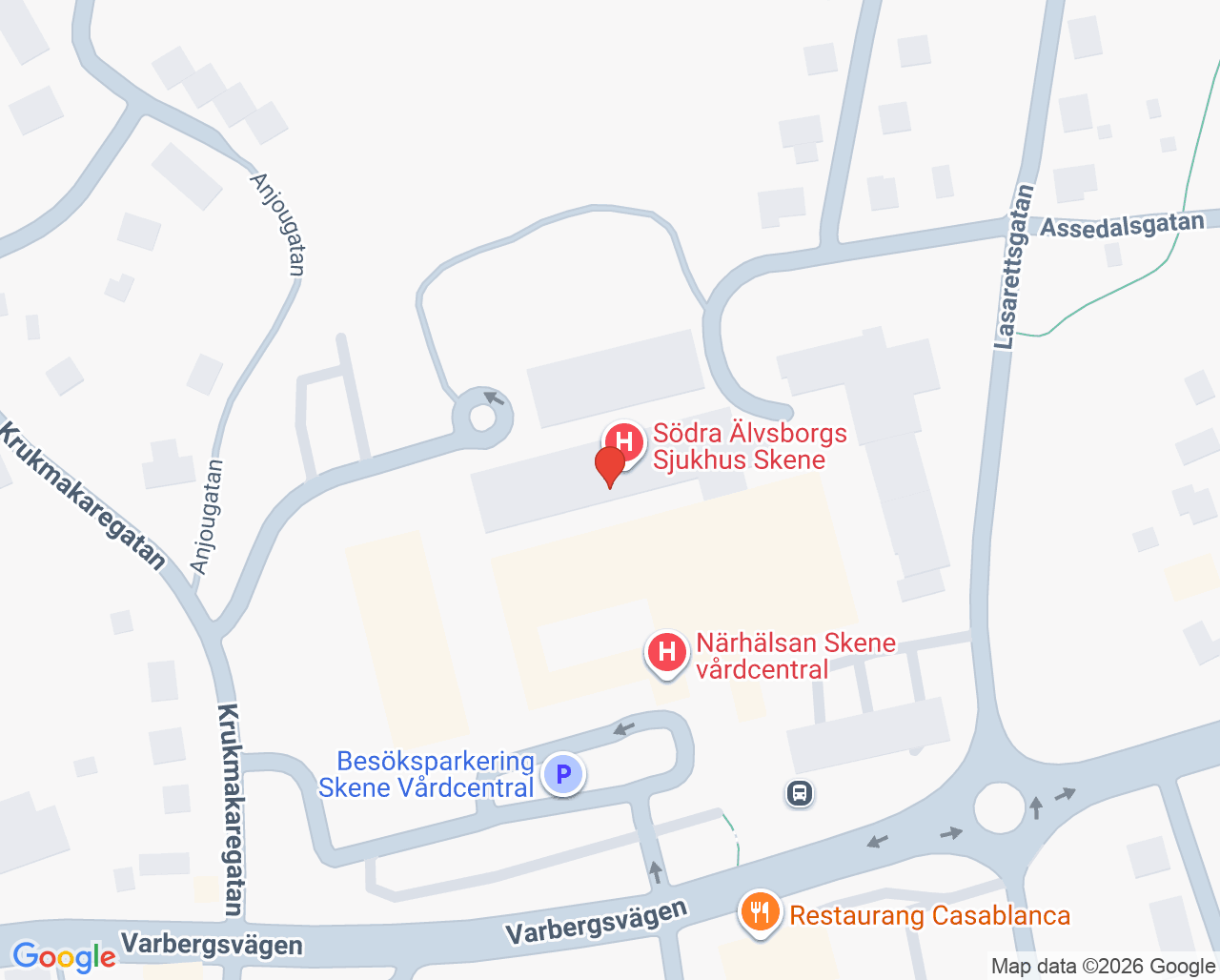 Karta till Närhälsan Skene vårdcentral, Skene