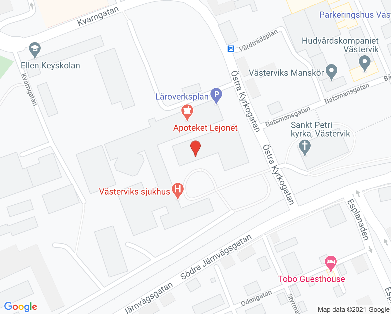 Karta till BB-avdelning 89 Västervik