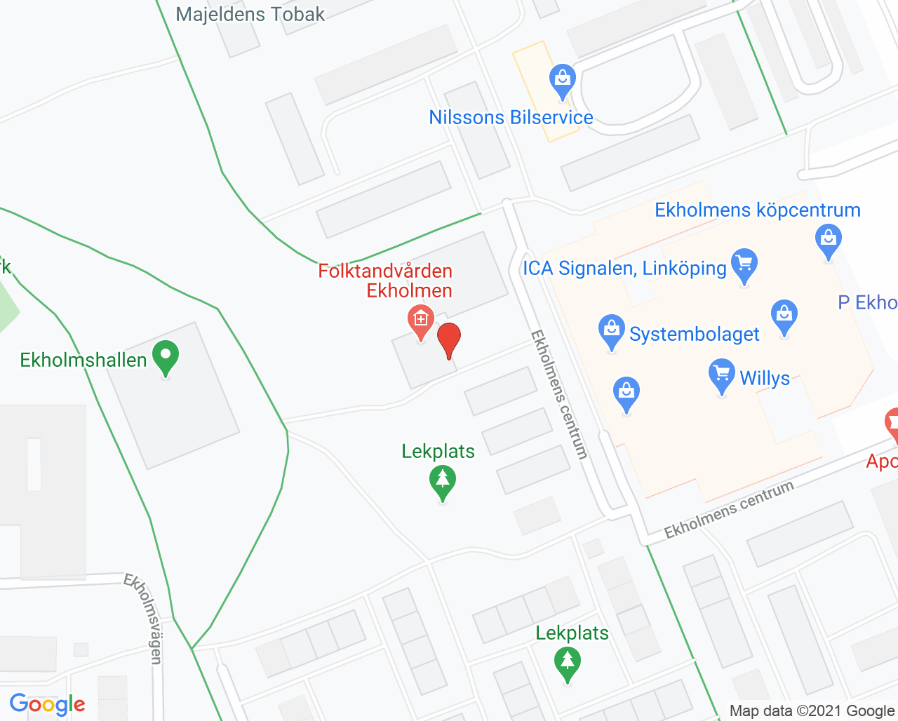 Karta till Folktandvården Ekholmen, Linköping