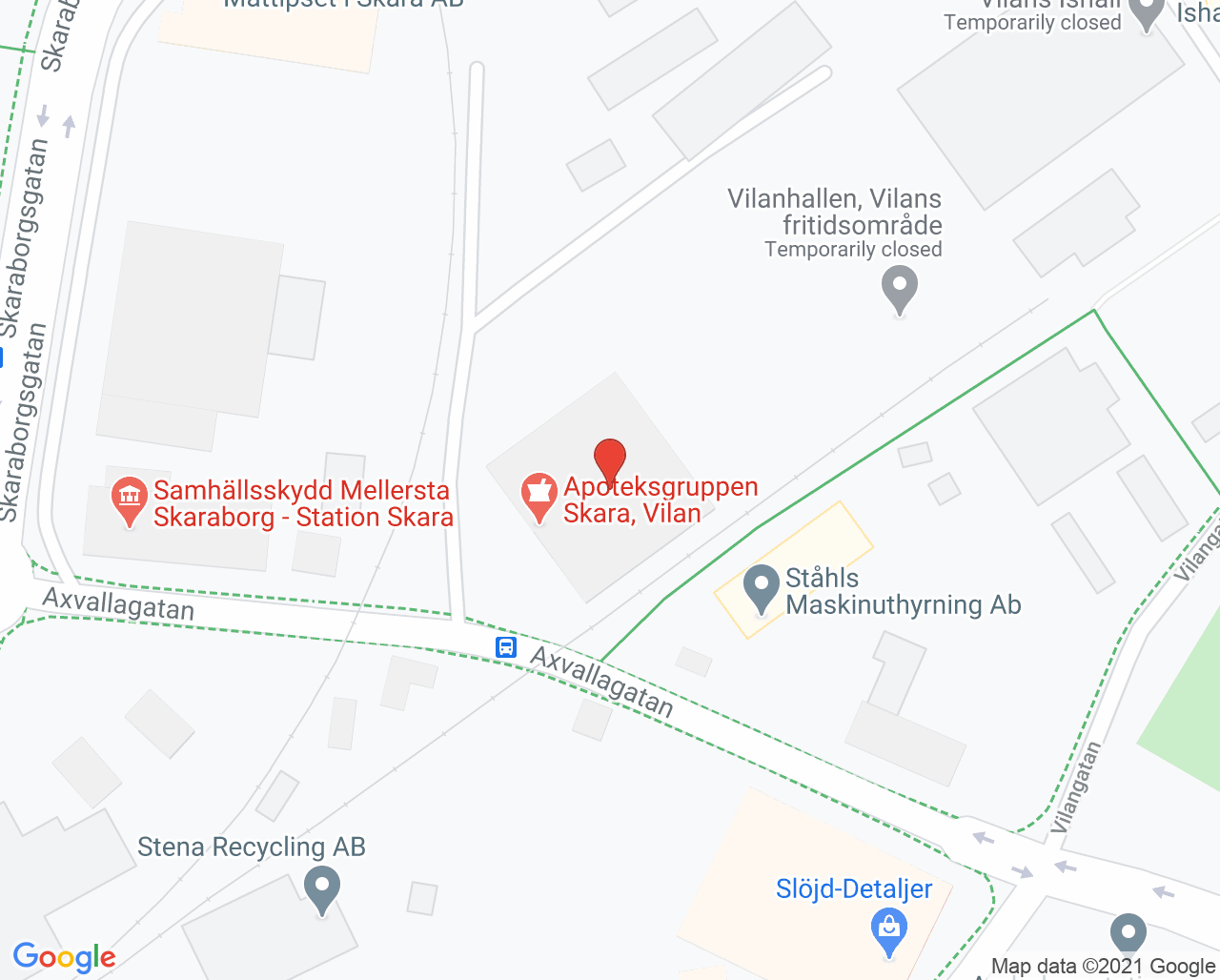 Karta till Bräcke Vårdcentral Vilan, Skara