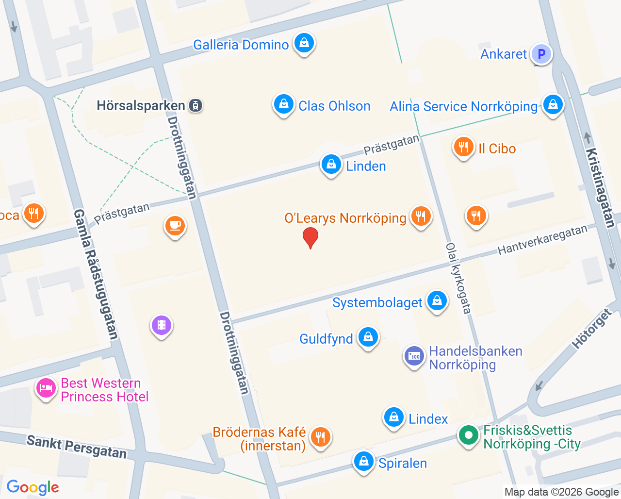 Karta till Synsam Norrköping Linden