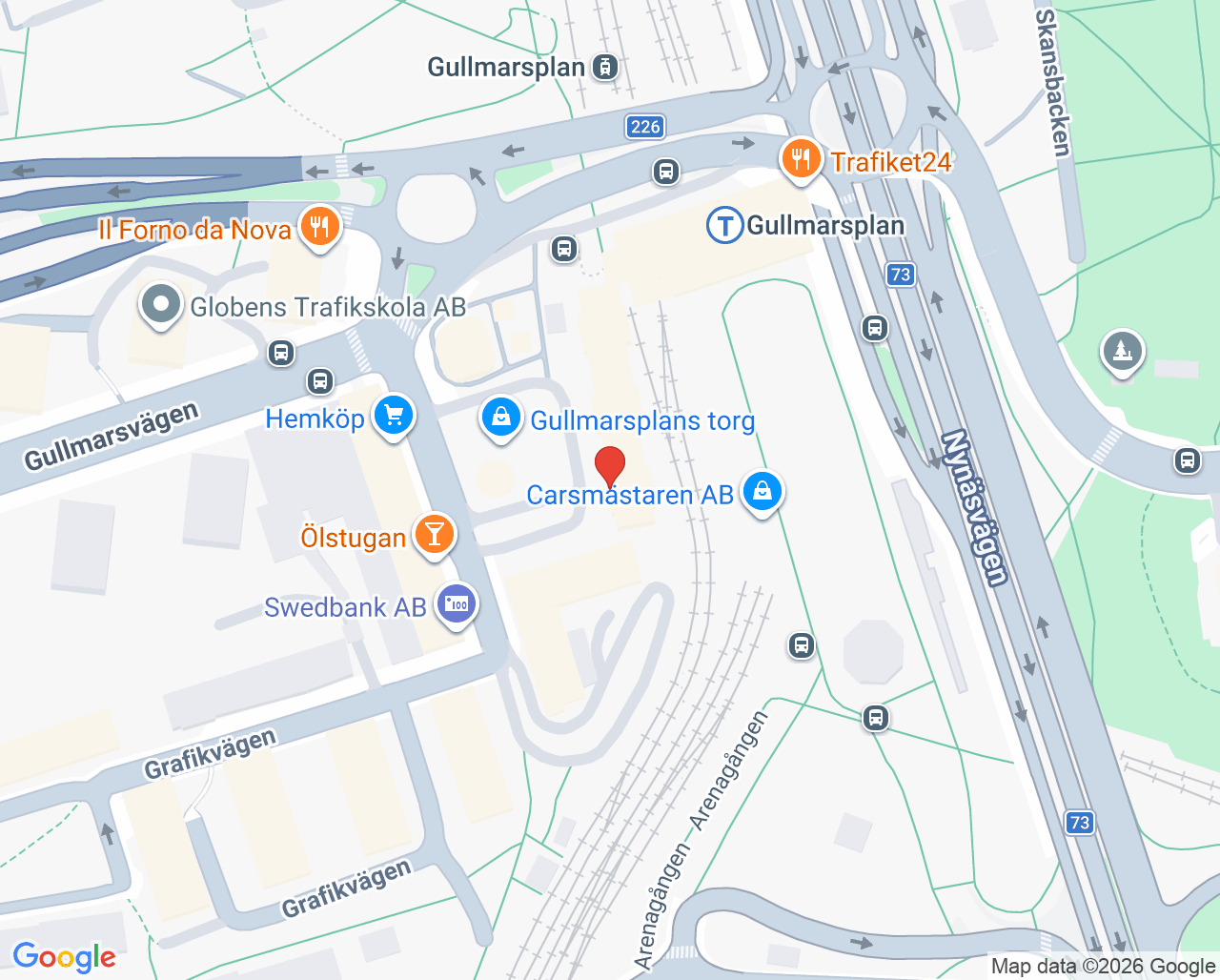 Karta till Capio Vårdcentral Gullmarsplan