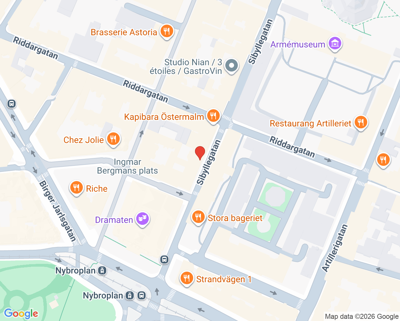 Karta till Tingstam Dental, Östermalm