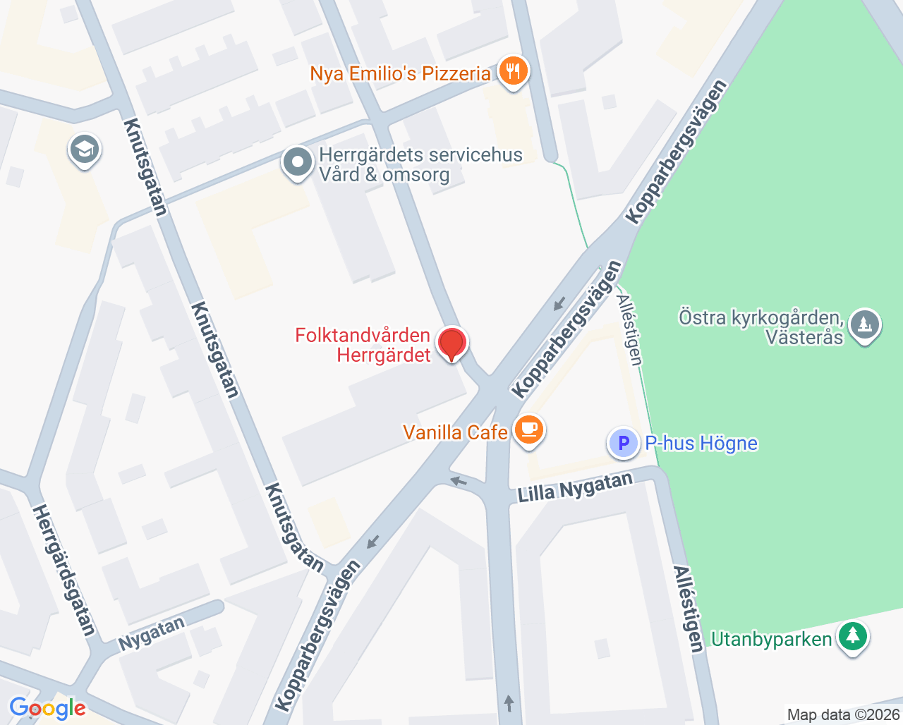 Karta till Smärtrehab Västmanland