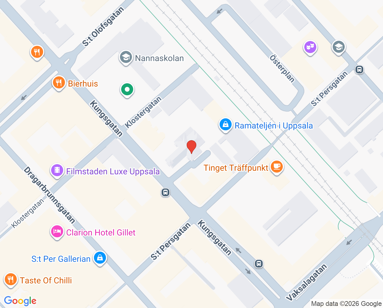 Karta till Specialistcenter Scandinavia Uppsala S:t Johanniskliniken