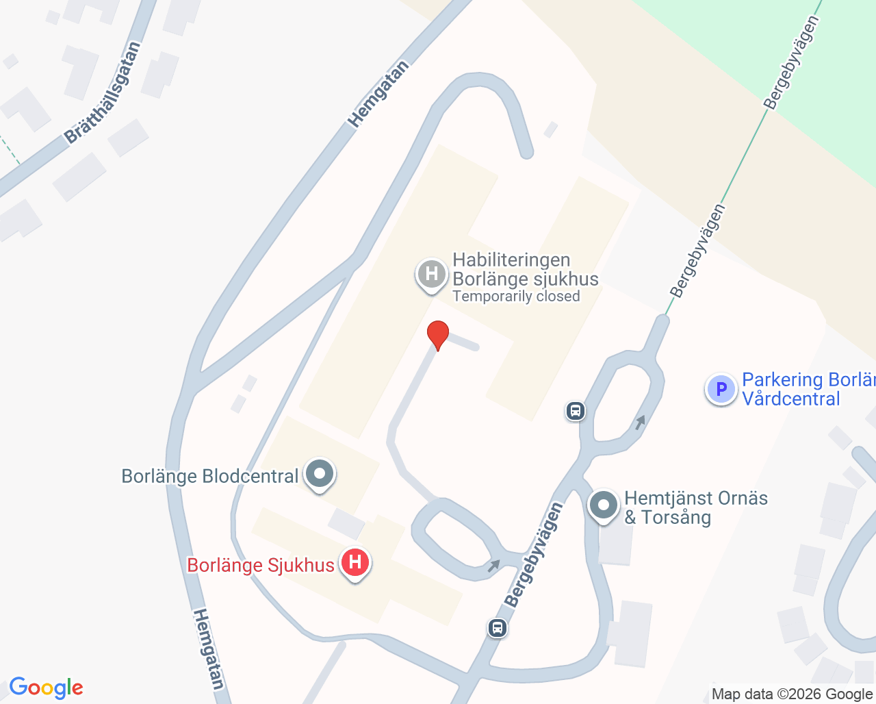 Karta till Borlänge sjukhus