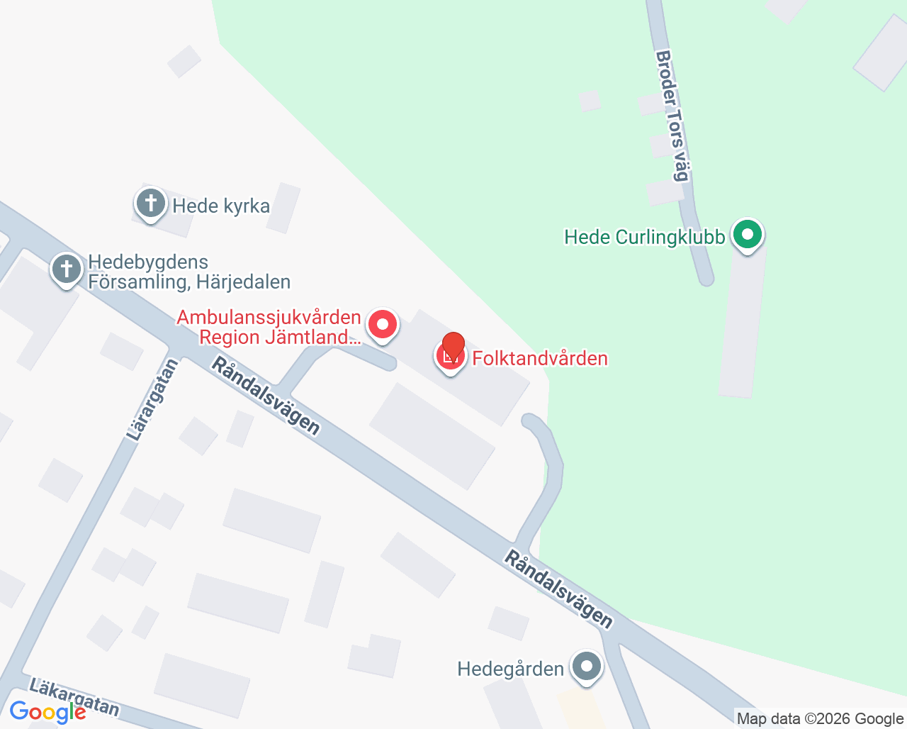 Karta till Folktandvården Hede