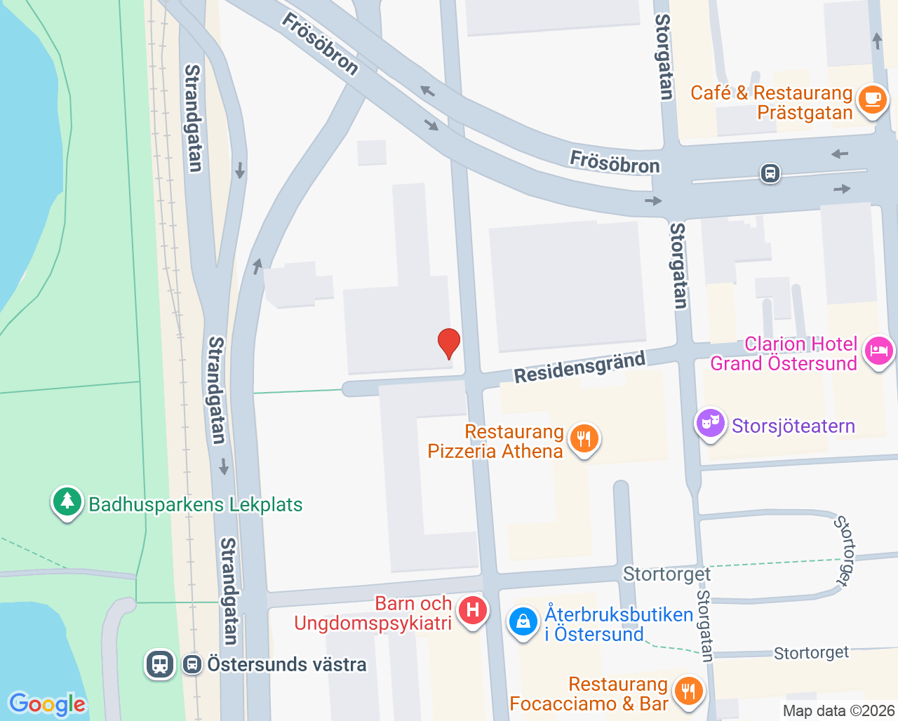 Karta till Tolkcentralen för döva, Östersund