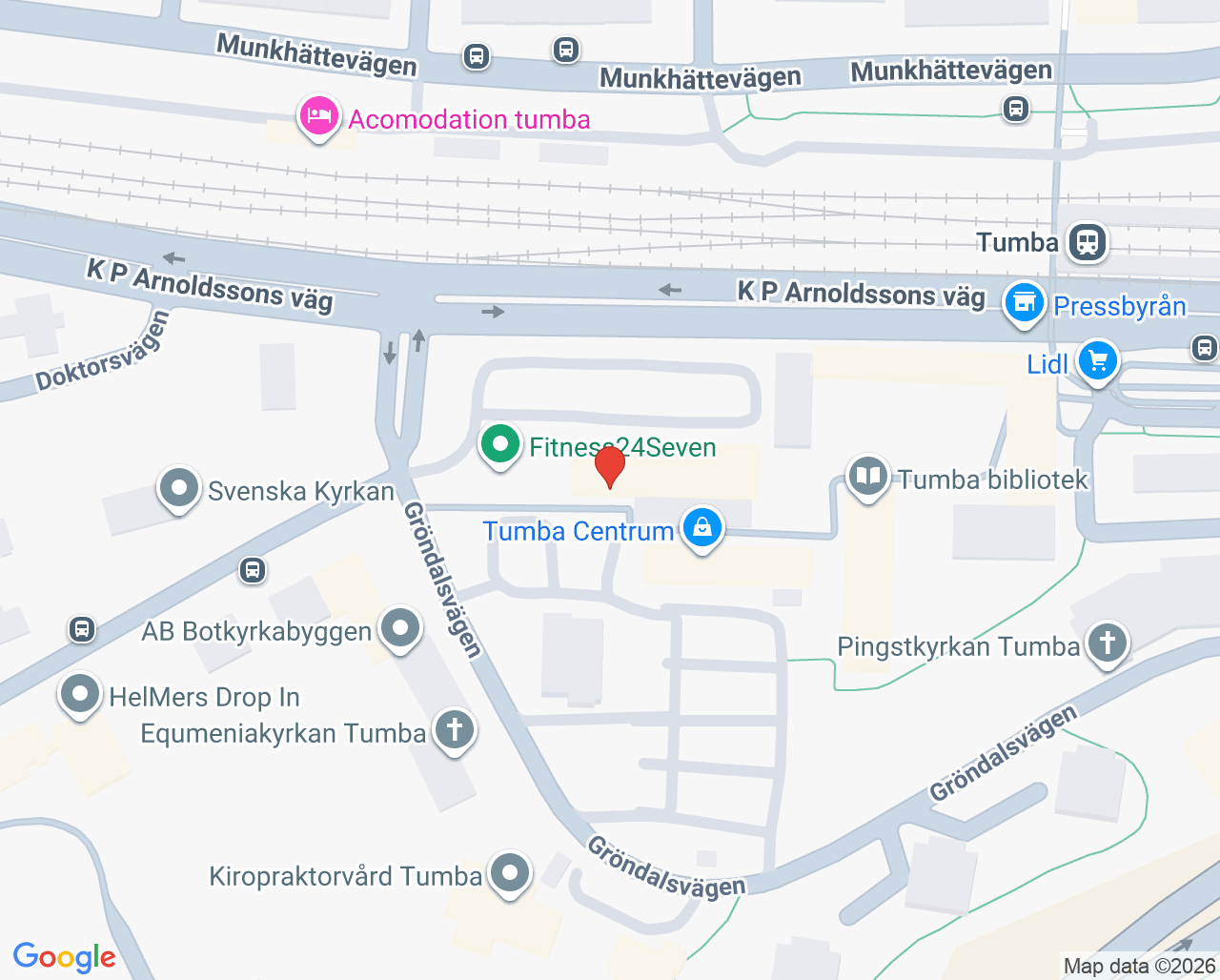 Karta till Tumba Tandvårdscenter