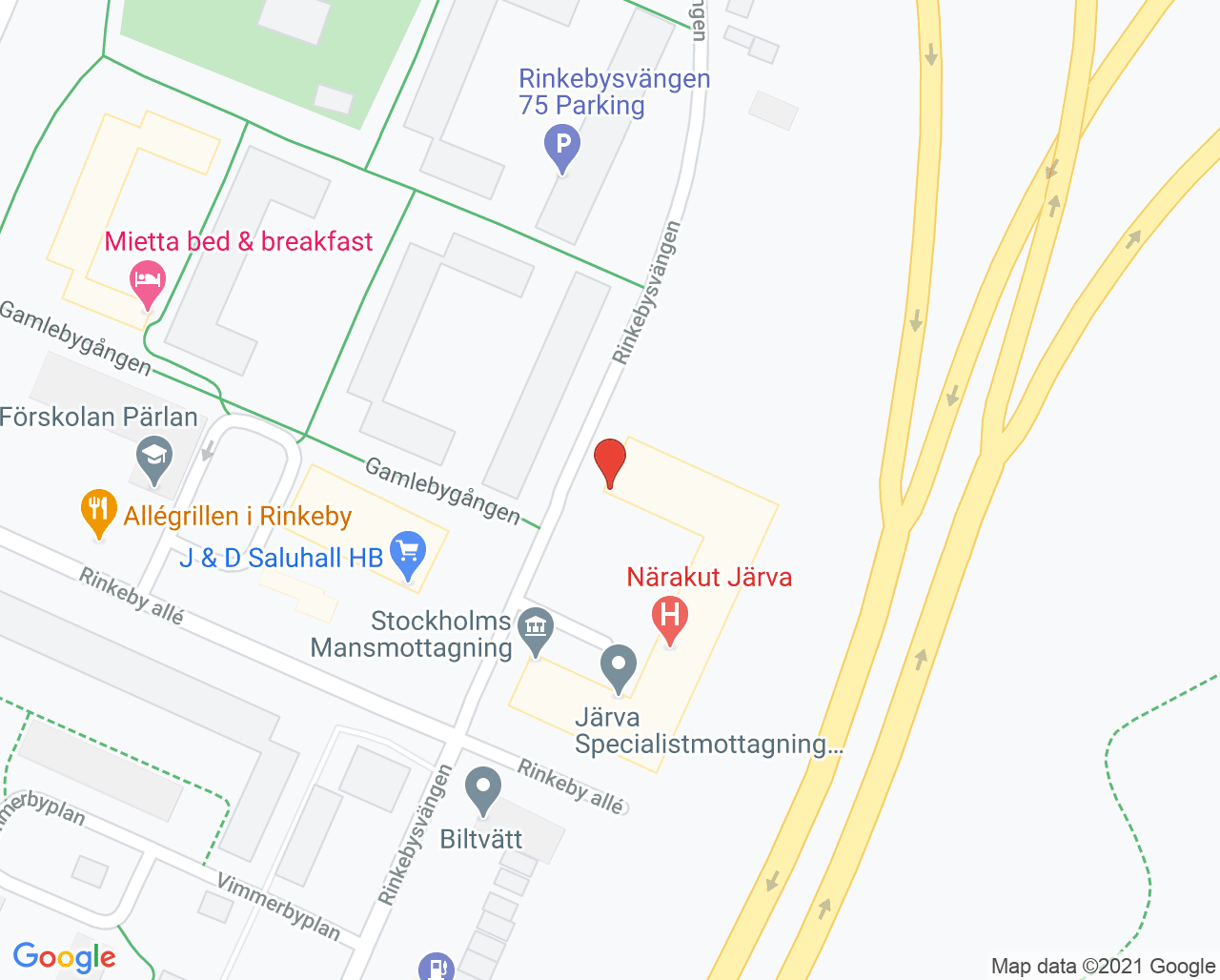 Karta till Folktandvården Järva