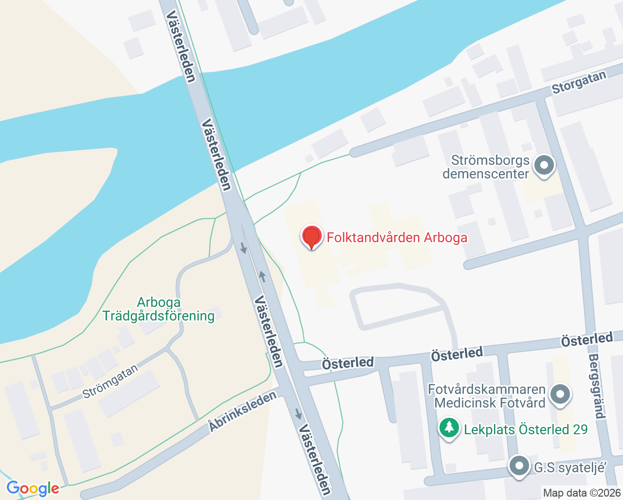 Karta till Grindberga Distriktssköterskemottagning, Arboga