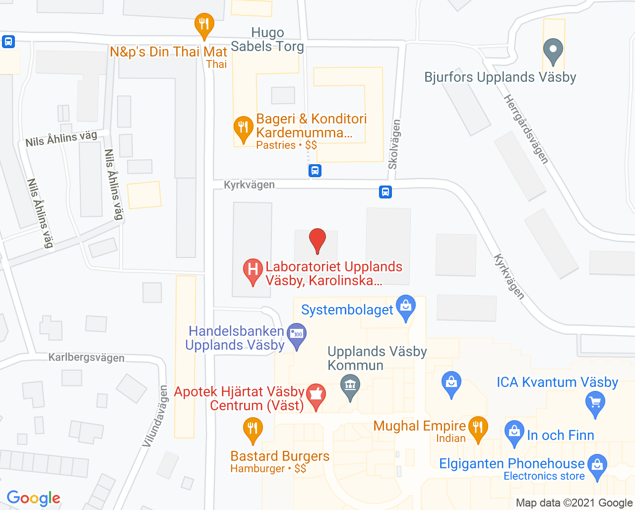 Karta till Vital Upplands Väsby