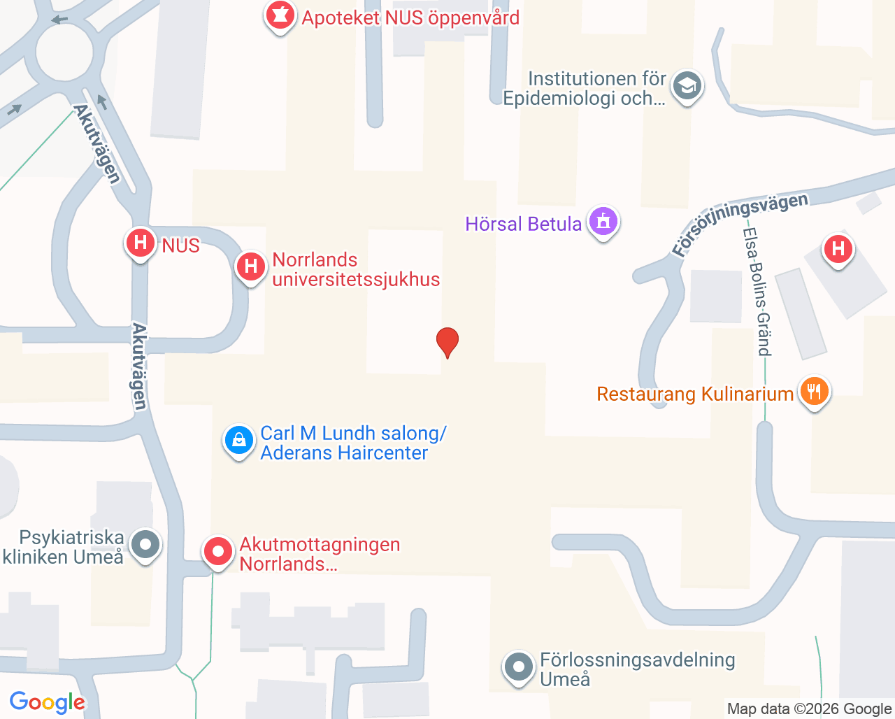 Karta till Endodonti Umeå