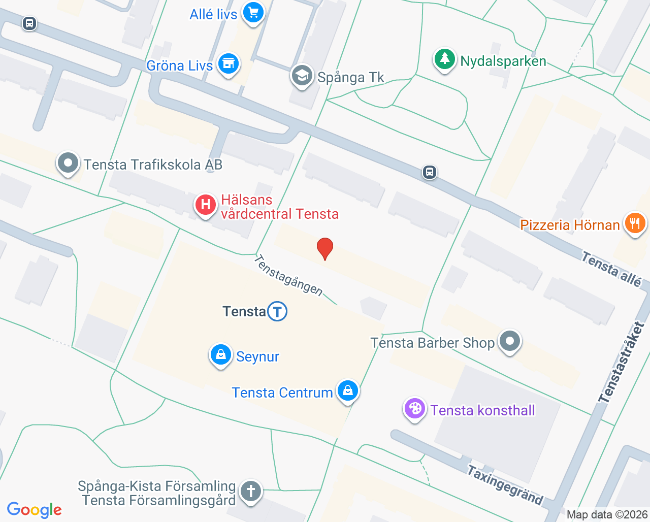 Karta till Tensta vårdcentral