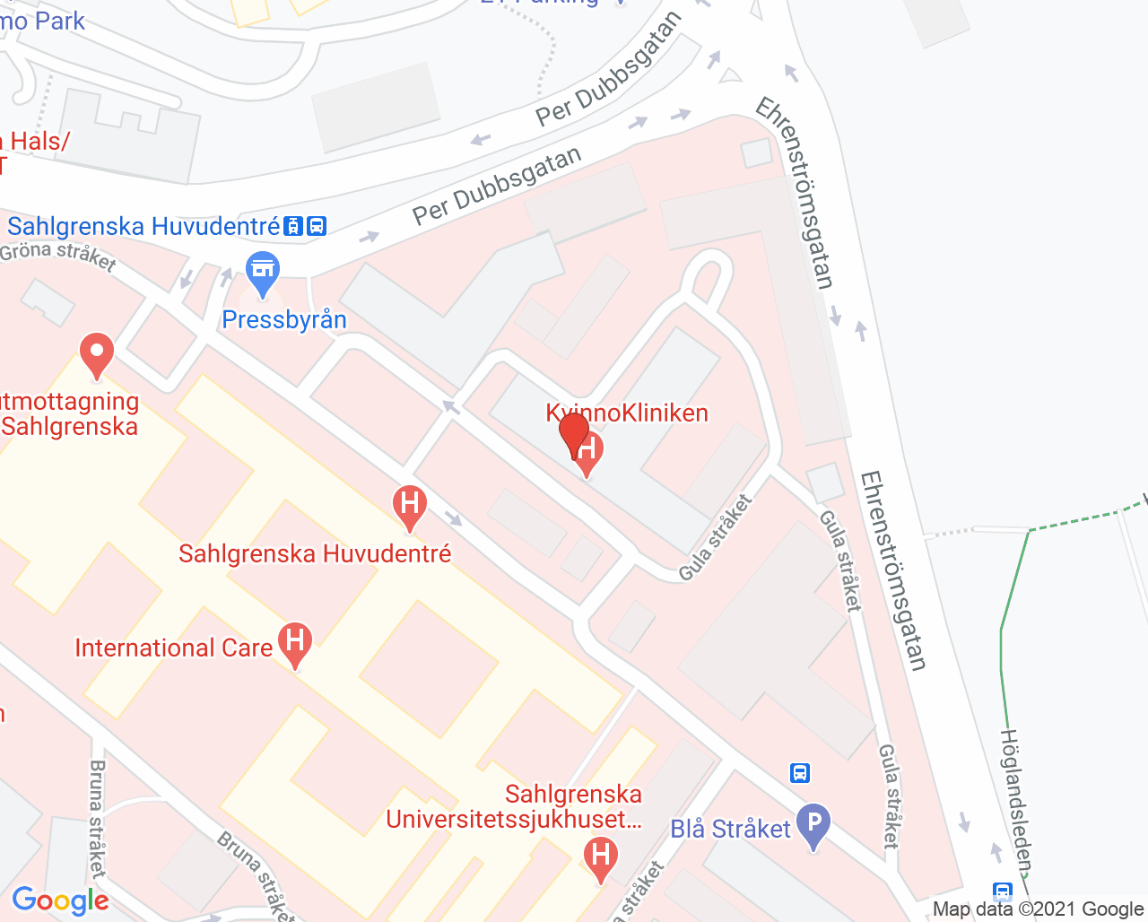 Karta till Avdelning 69 onkologi Sahlgrenska, Göteborg