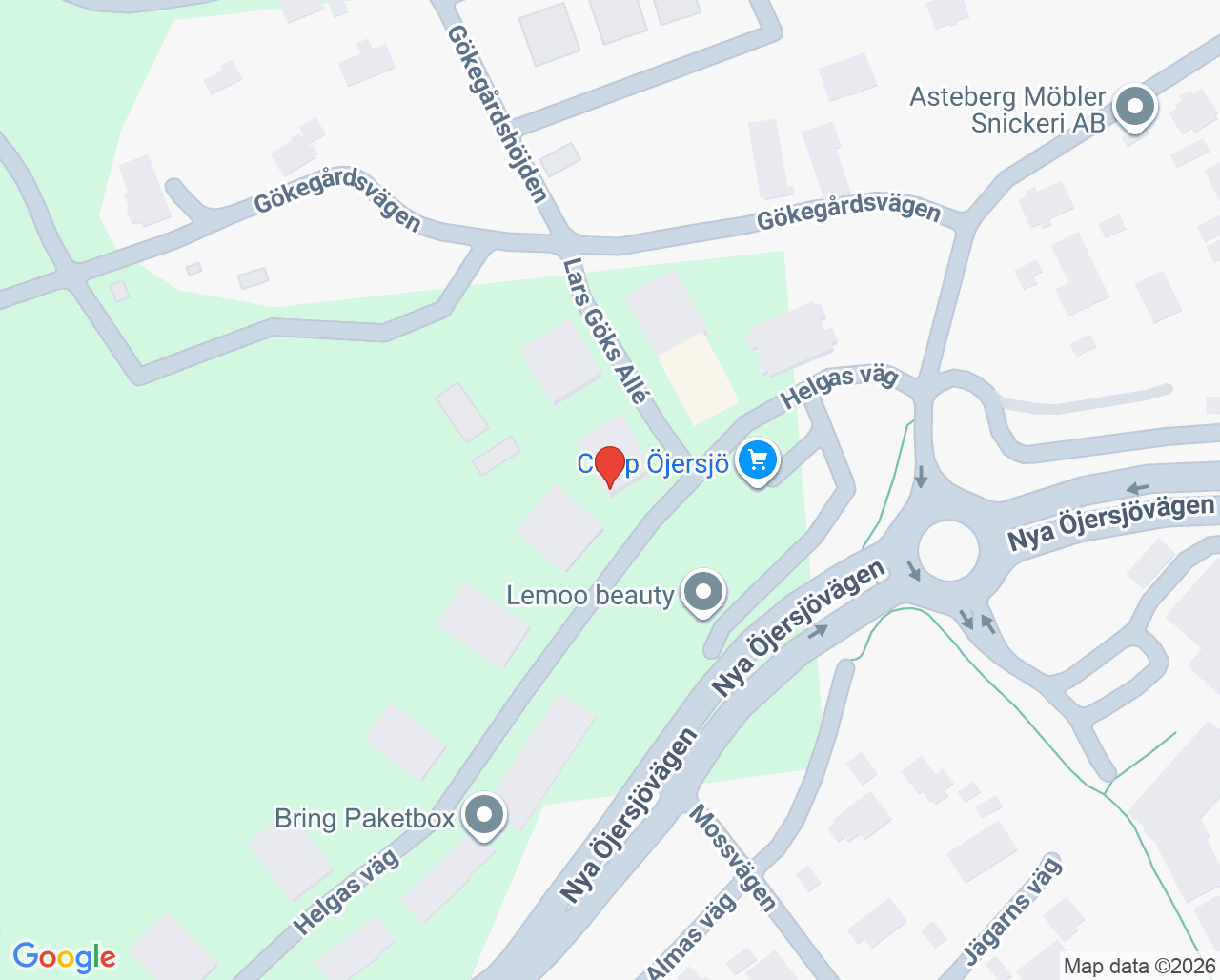 Karta till Närhälsan Öjersjö vårdcentral