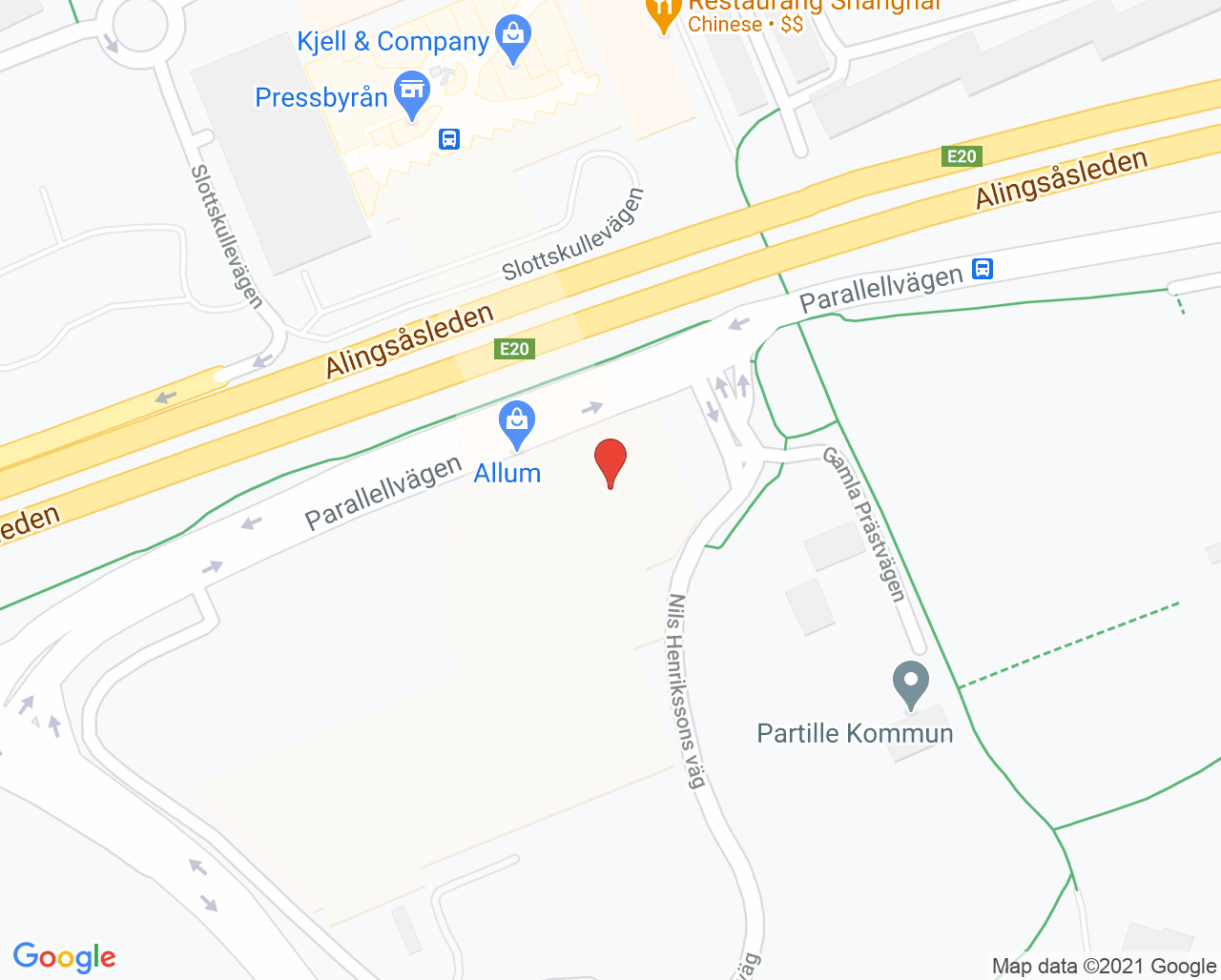 Karta till Synsam Partille