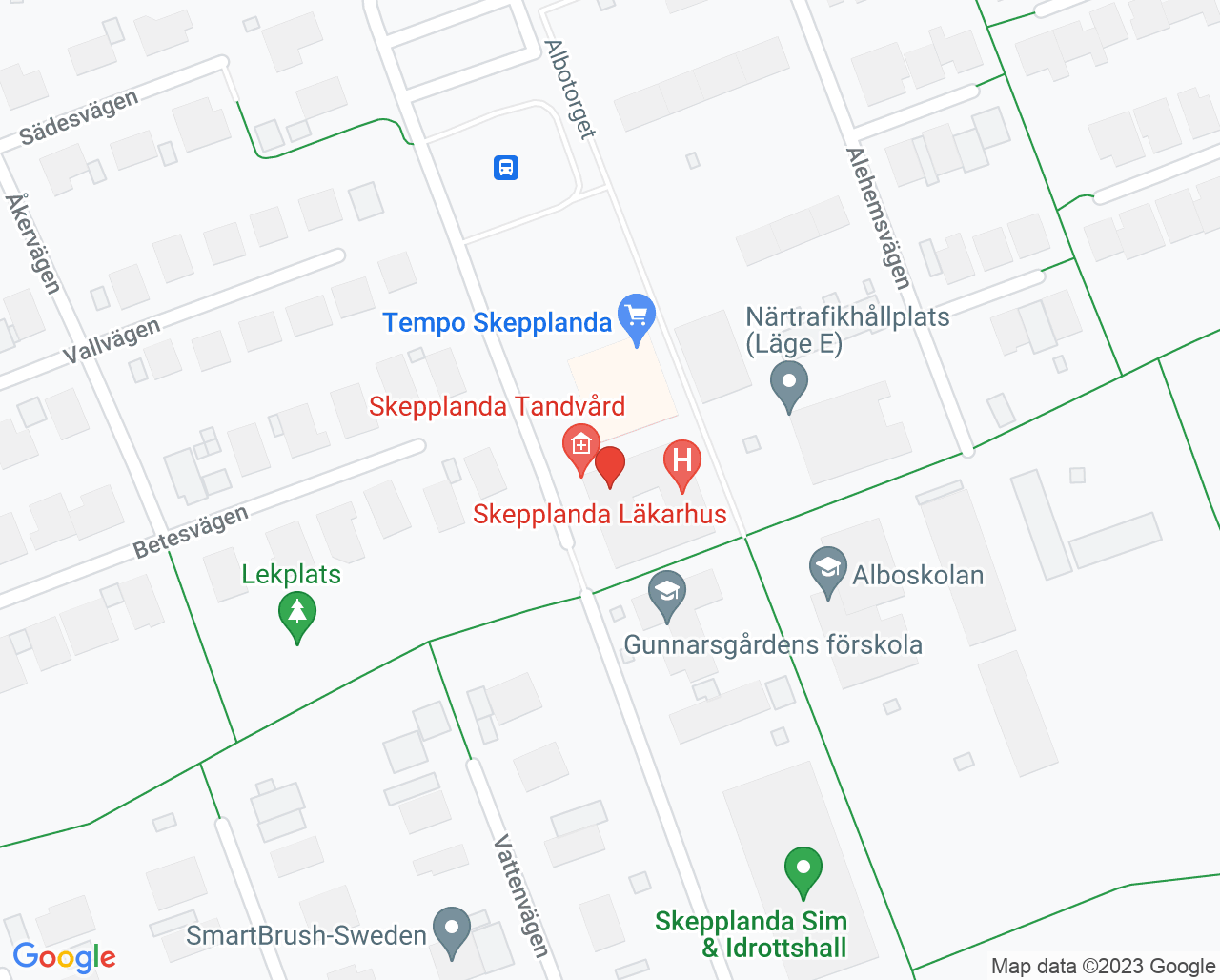Karta till Skepplanda Läkarhus, Skepplanda