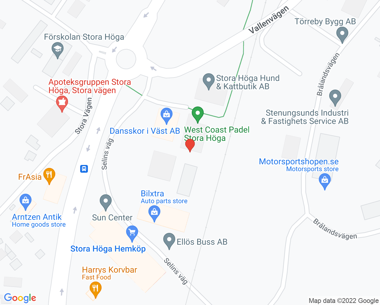Karta till Rehab Stora Höga Läkarhus, Stora Höga
