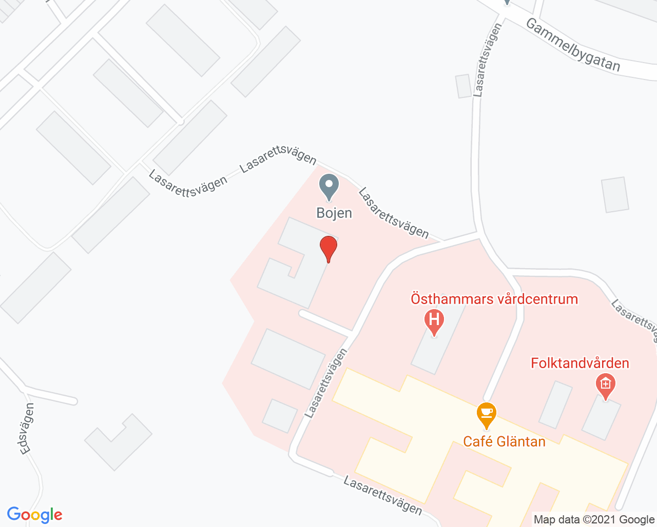 Karta till Audionommottagningen i Östhammar