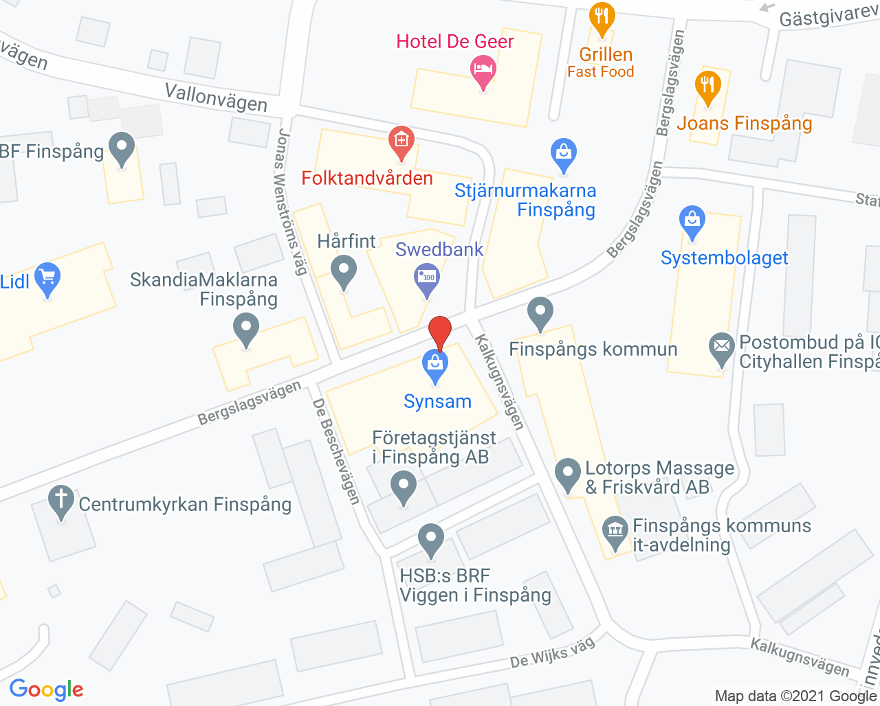 Karta till Synsam Finspång