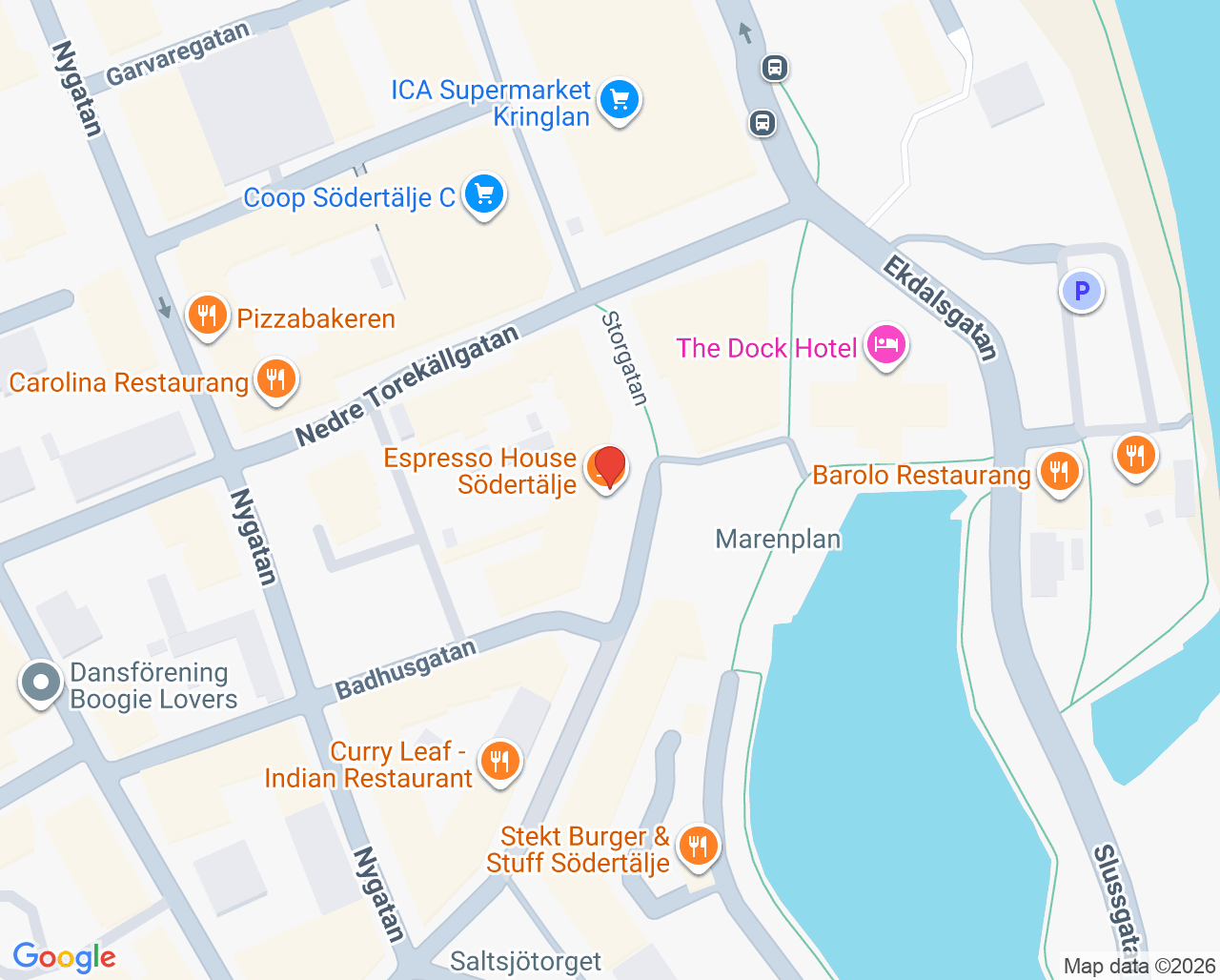 Karta till Tandläkarna Björkman & Berglund, Södertälje