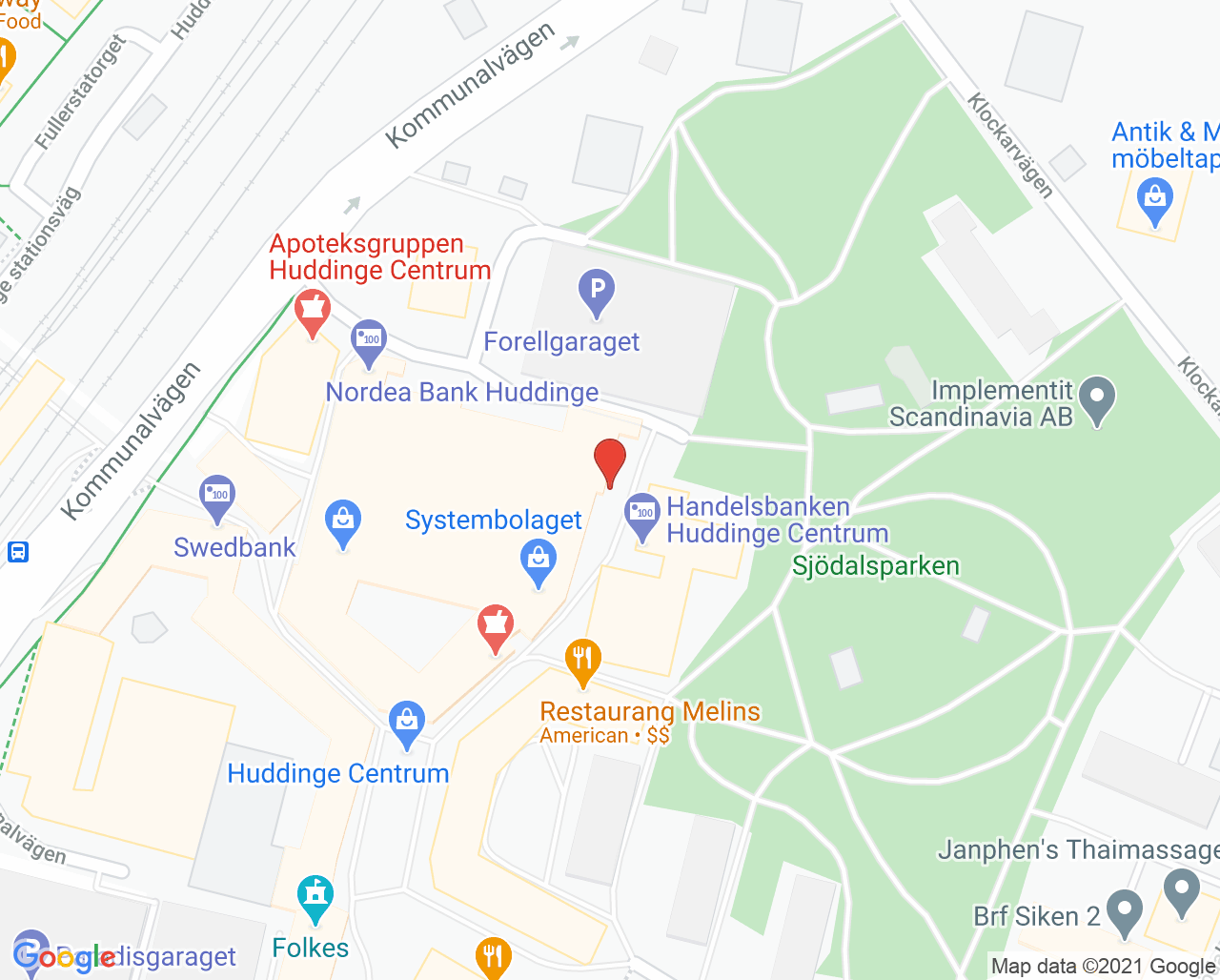 Karta till Huddinge Tandvårdscenter Tandläkare Claes Lundmark, Huddinge