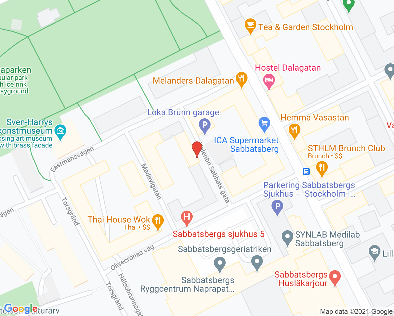 Karta till Eva Melke, Norrmalm