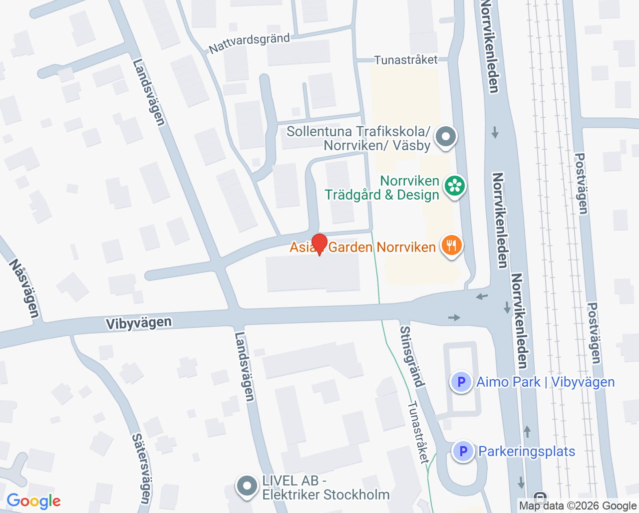 Karta till Norrvikens vårdcentral
