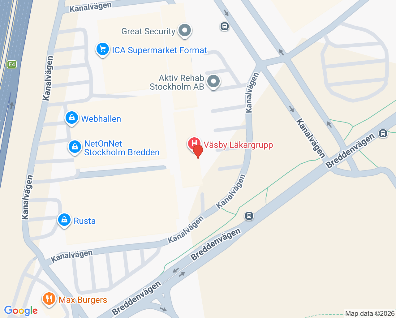 Karta till Doktor.se Väsby Läkargrupp Vårdcentral