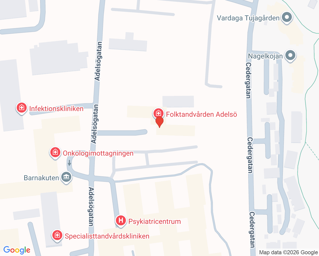 Karta till Logopedmottagningen, Västerås