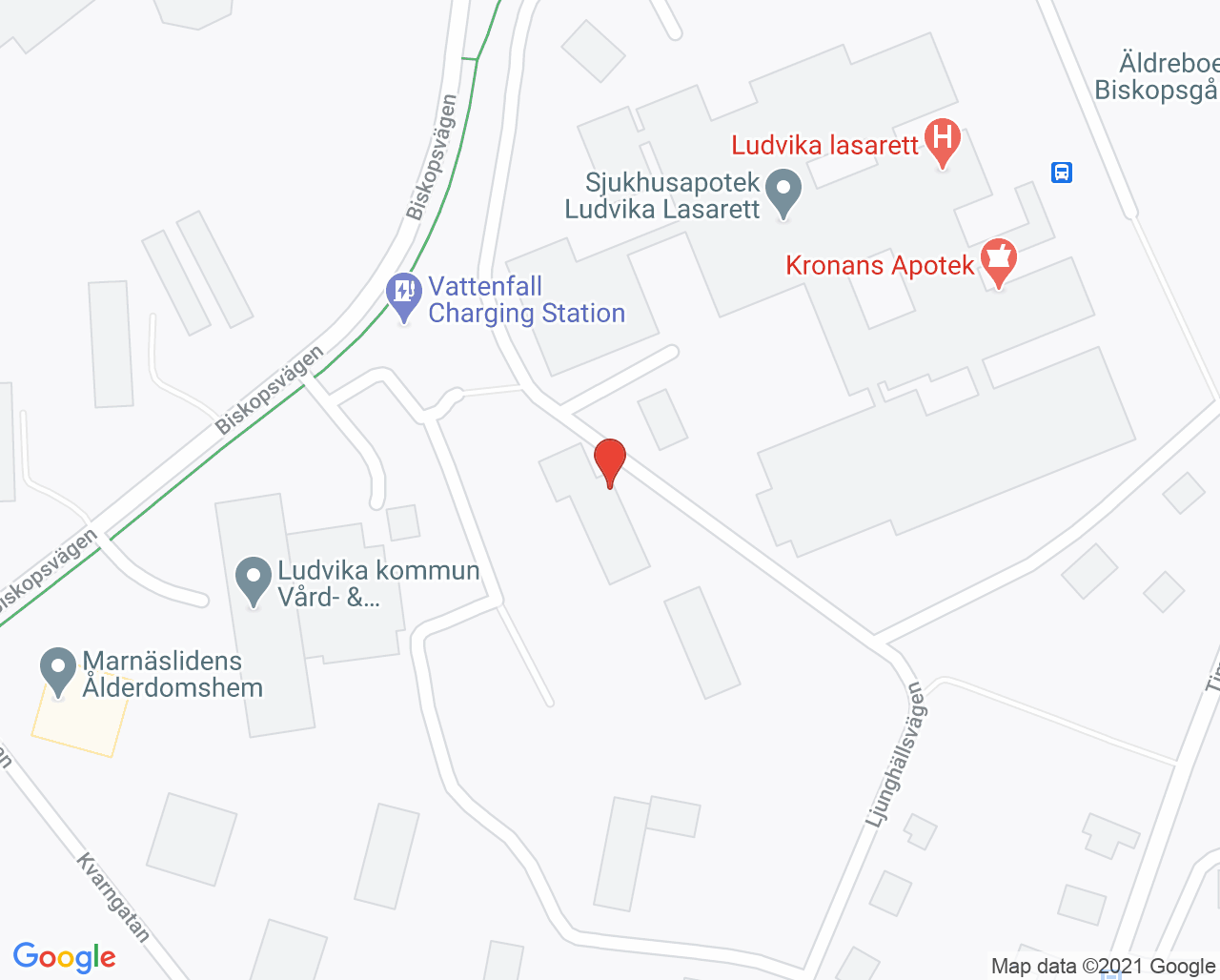 Karta till Psykiatrimottagning Ludvika