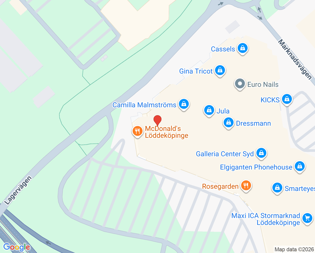 Karta till Synsam Löddeköpinge