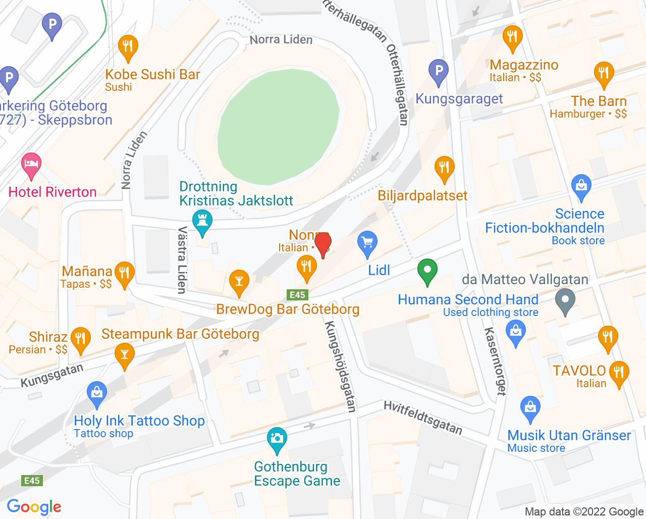 Karta till Logopedimottagning Otterhällegatan, Göteborg