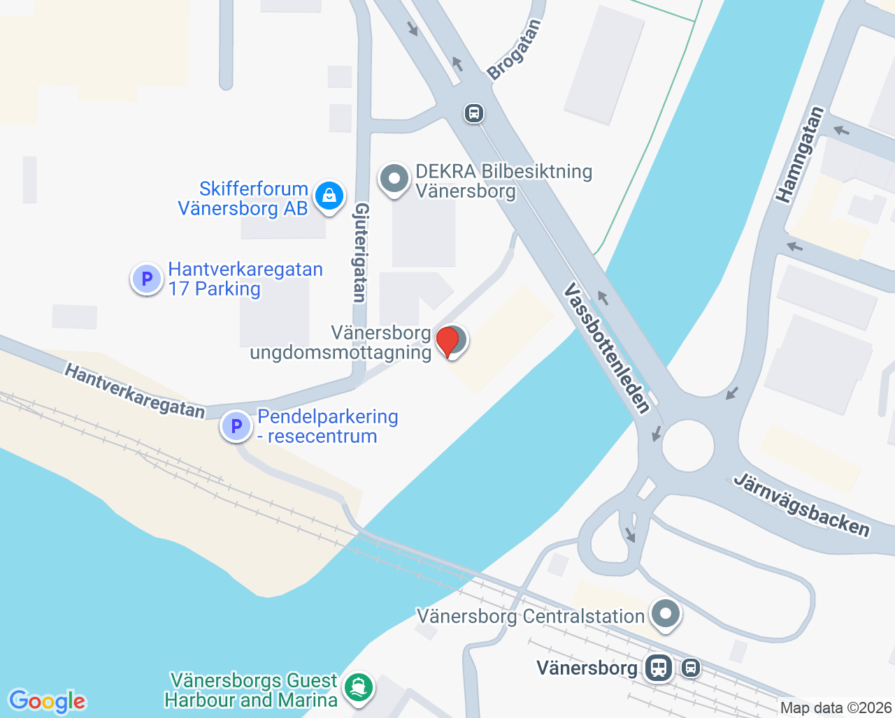 Karta till Vänersborg ungdomsmottagning