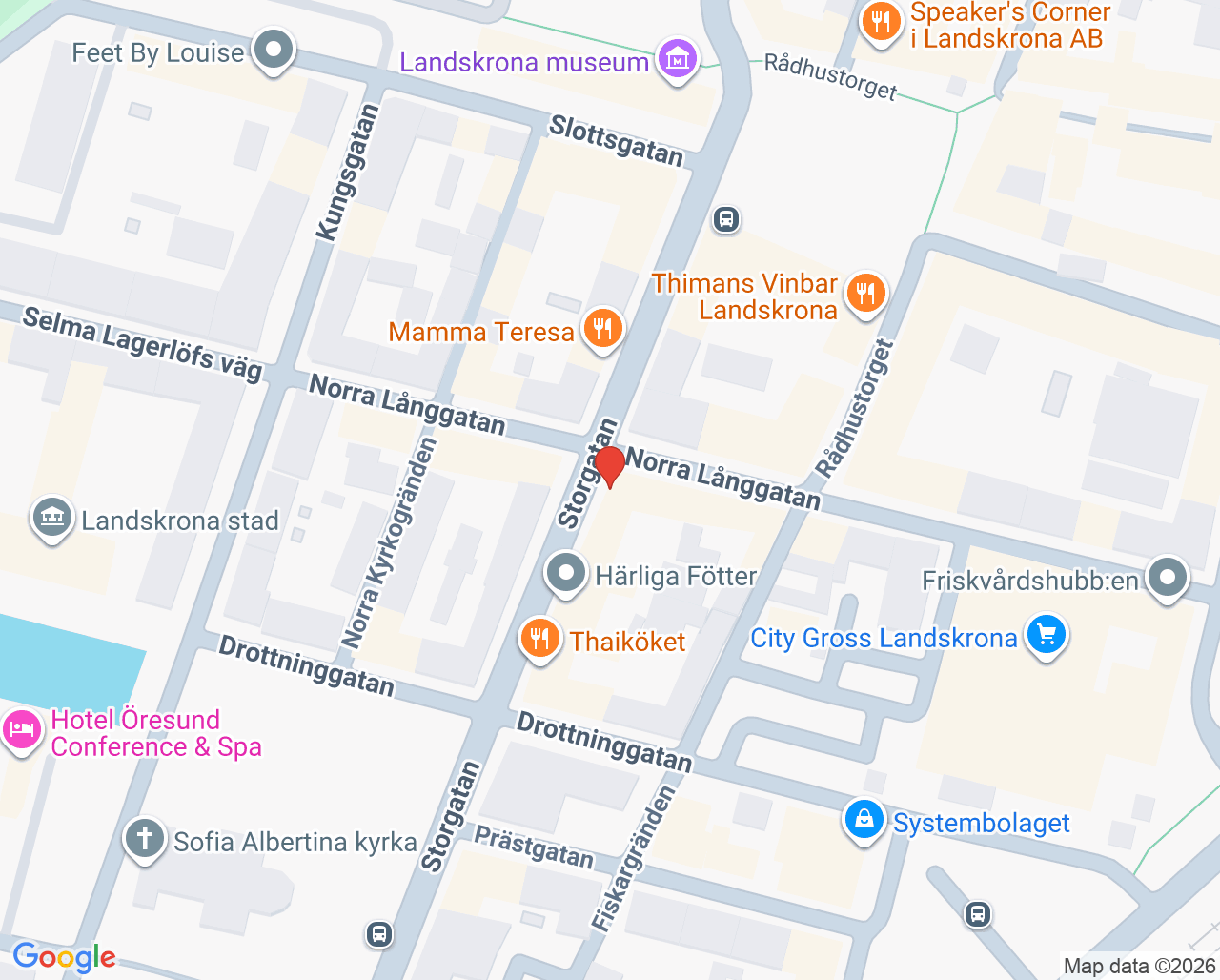Karta till Barnmorskemottagningen Rådstugan Landskrona