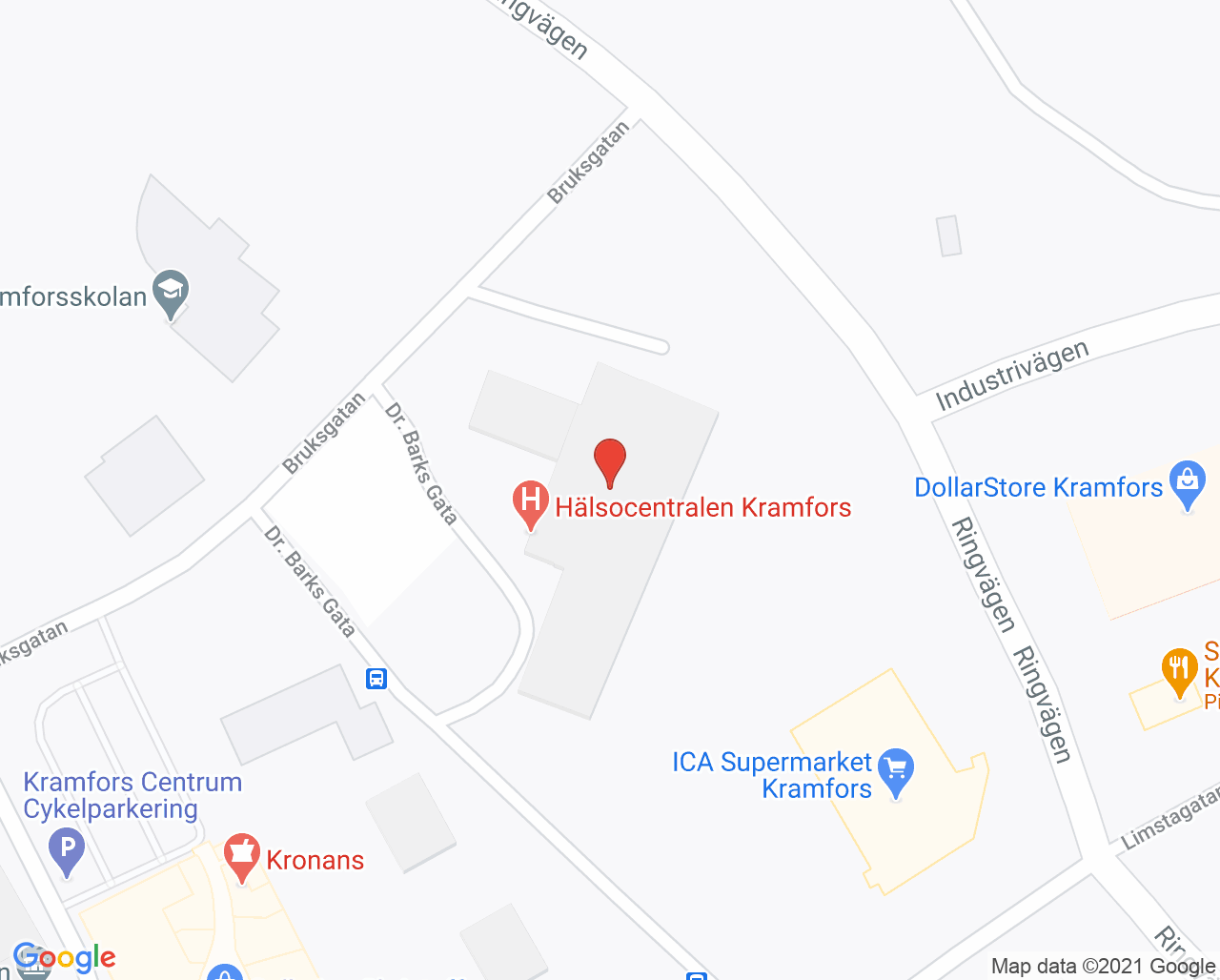 Karta till Psykiatrisk mottagning Kramfors