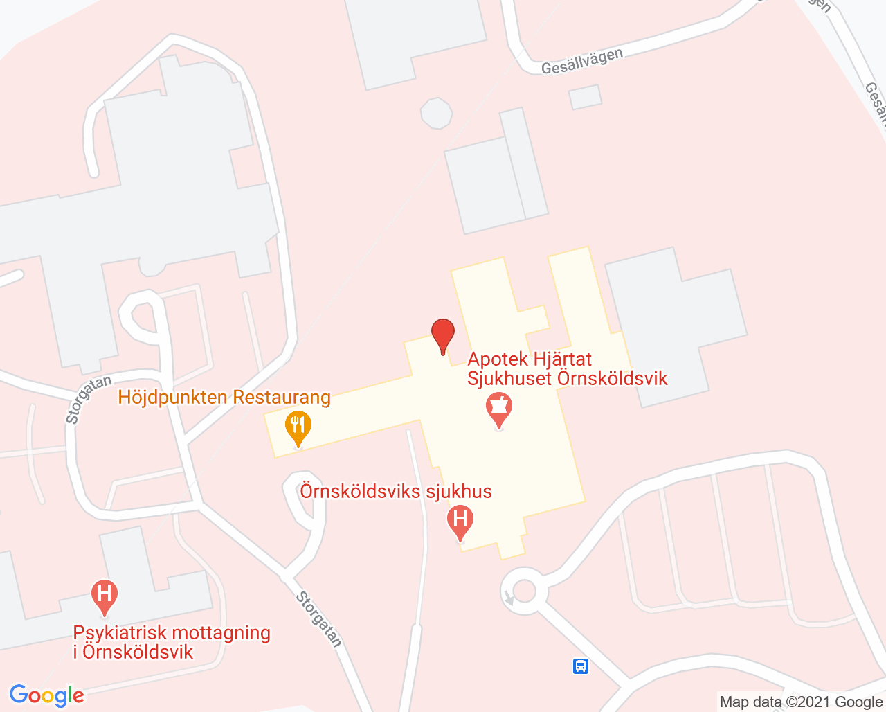 Karta till Lekterapi Örnsköldsvik