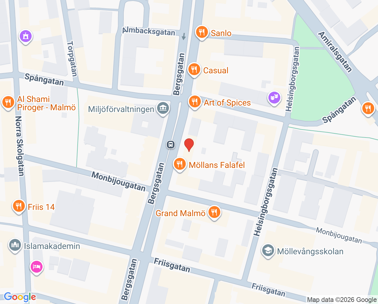 Karta till Tandvårdcentralen Möllan