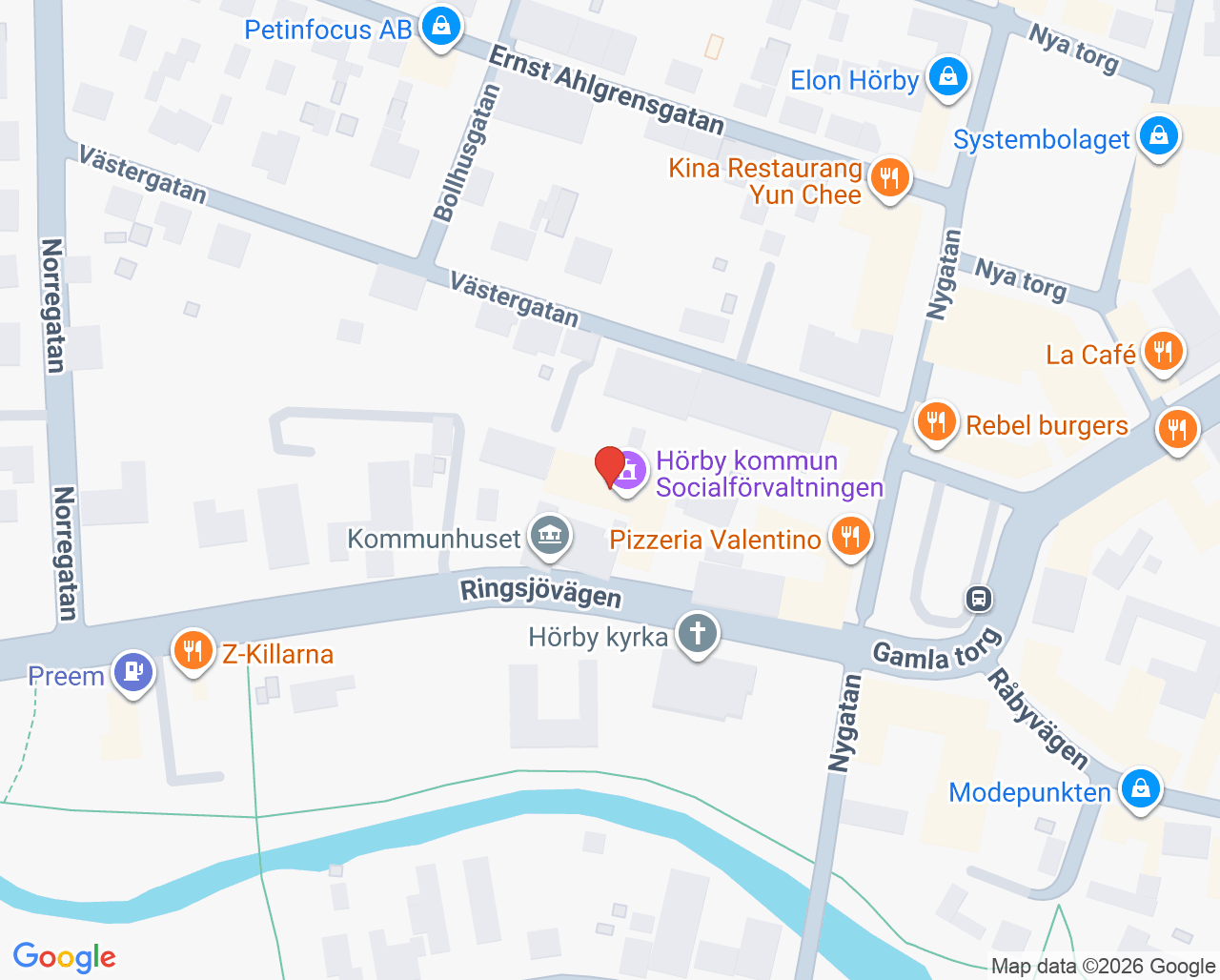 Karta till Sektor Livsmiljö, Hörby
