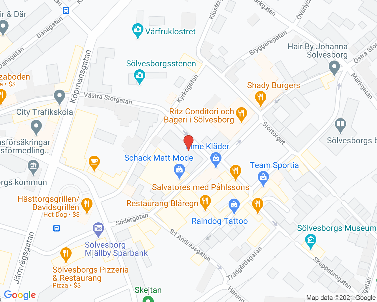 Karta till Synsam Sölvesborg