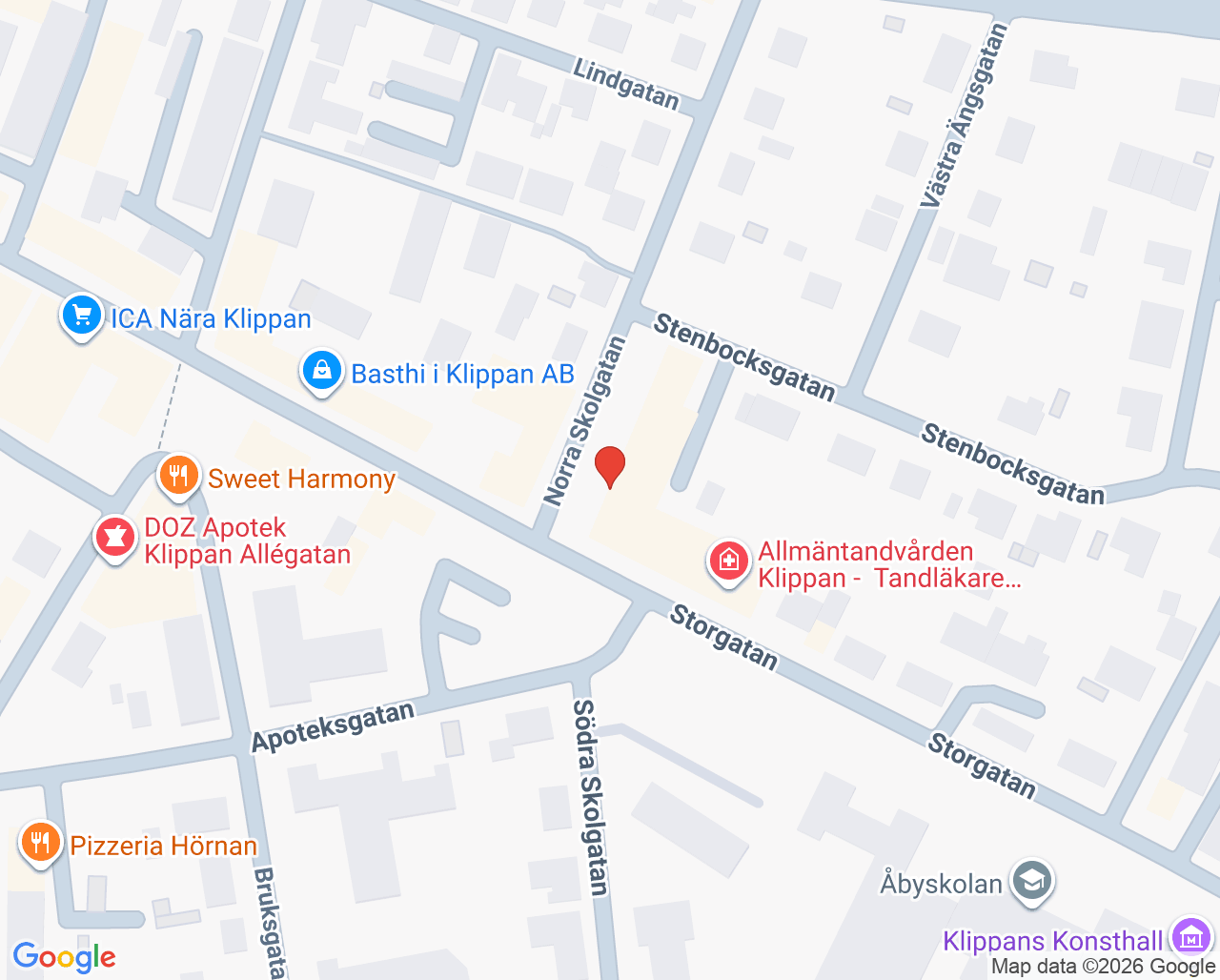 Karta till Psykoterapimottagning KBT4U Klippan, Klippan