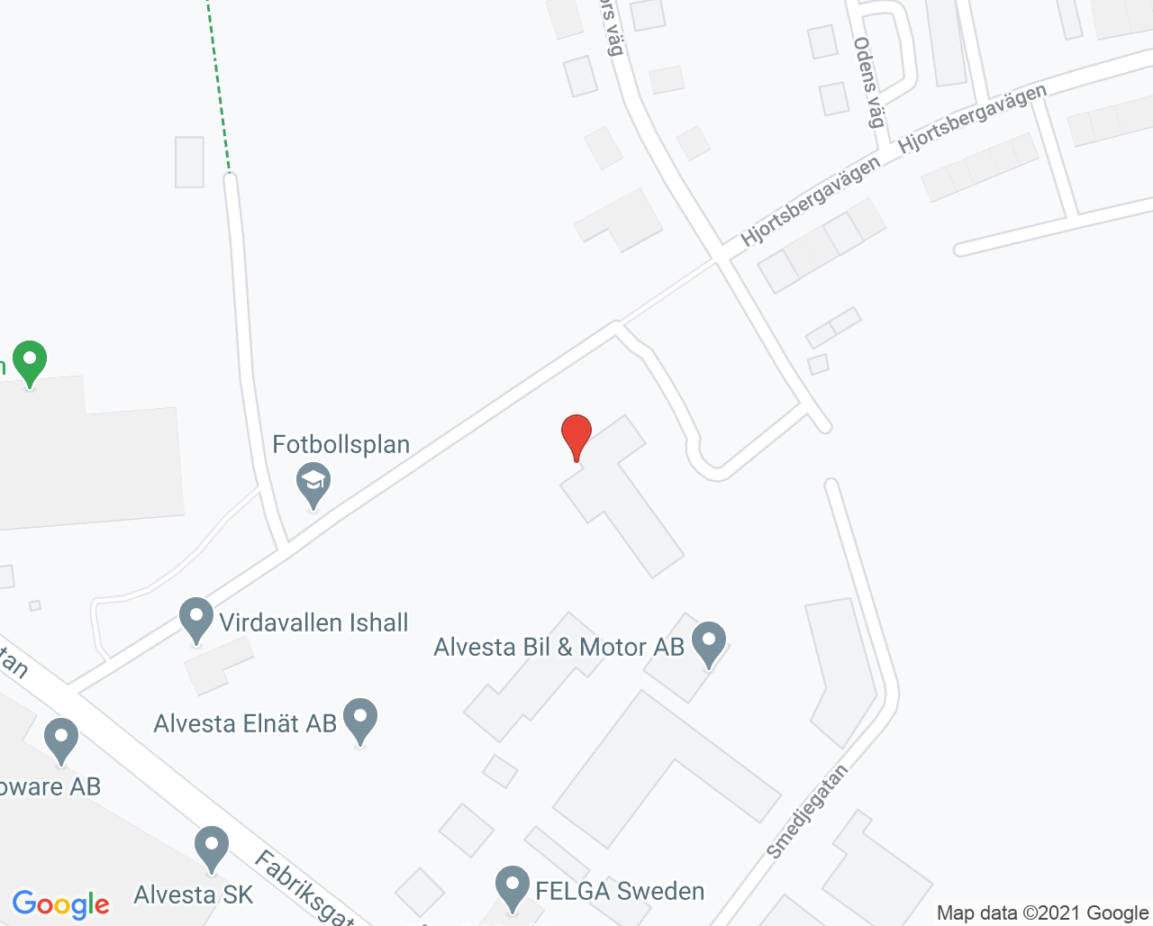 Karta till Barnavårdscentralen Alvesta, Vårdcentralen Alvesta