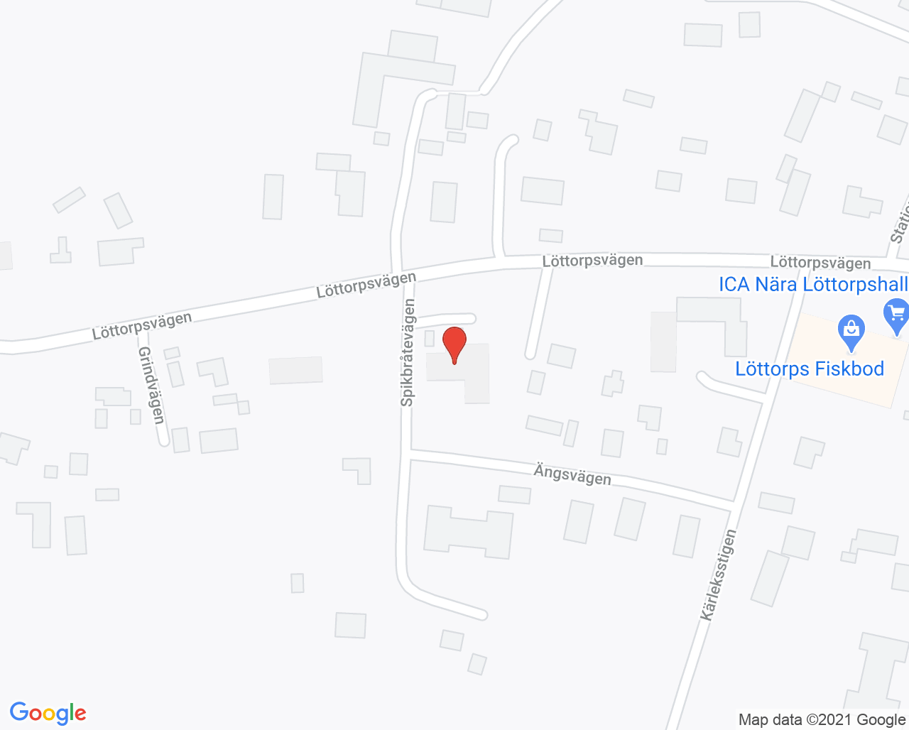 Karta till Distriktsrehabiliteringen Löttorp
