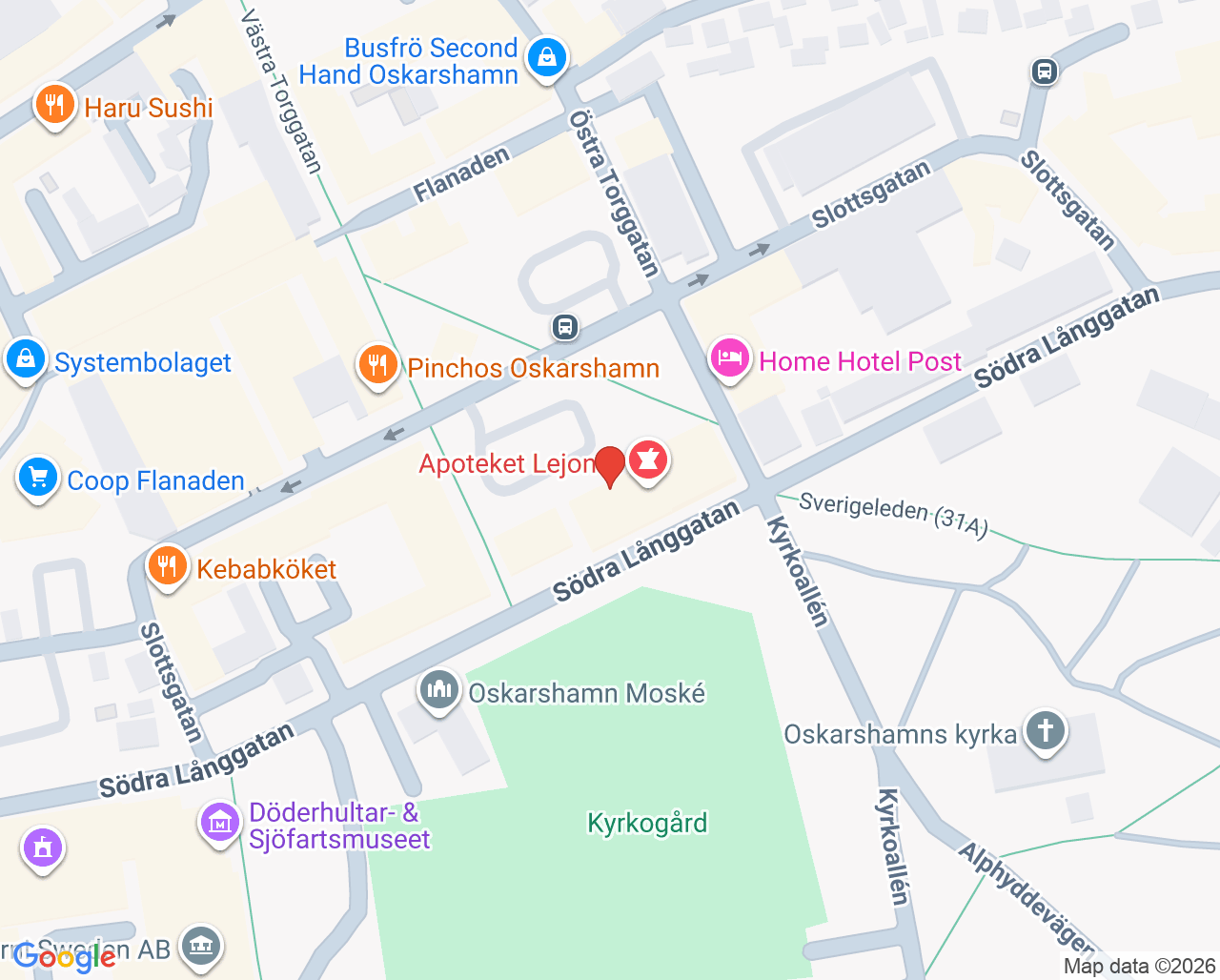 Karta till Tanden i Centrum Per Deiver, Oskarshamn